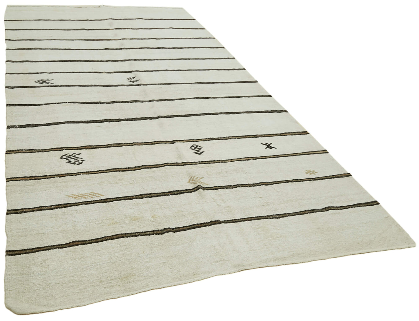 6x12 Beige Hemp Kilim Rug - 42120