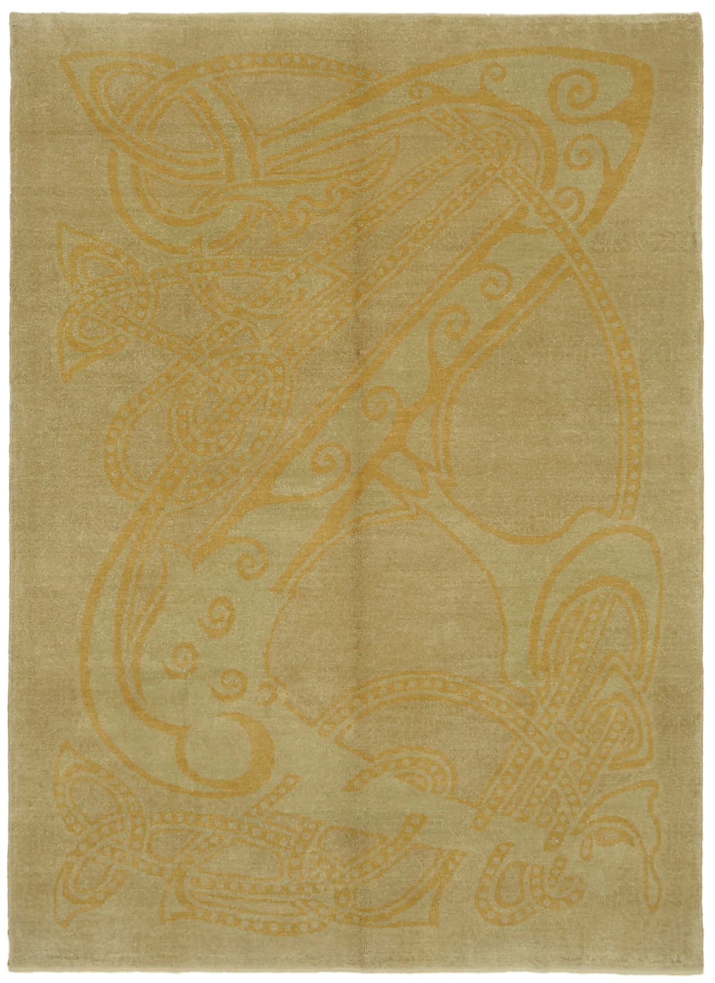 7x9 Beige Oushak Rug - 42200