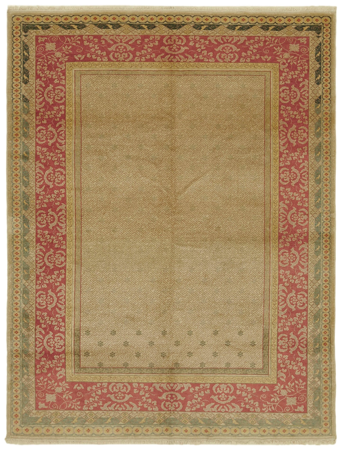 7x9 Beige Oushak Rug - 42204