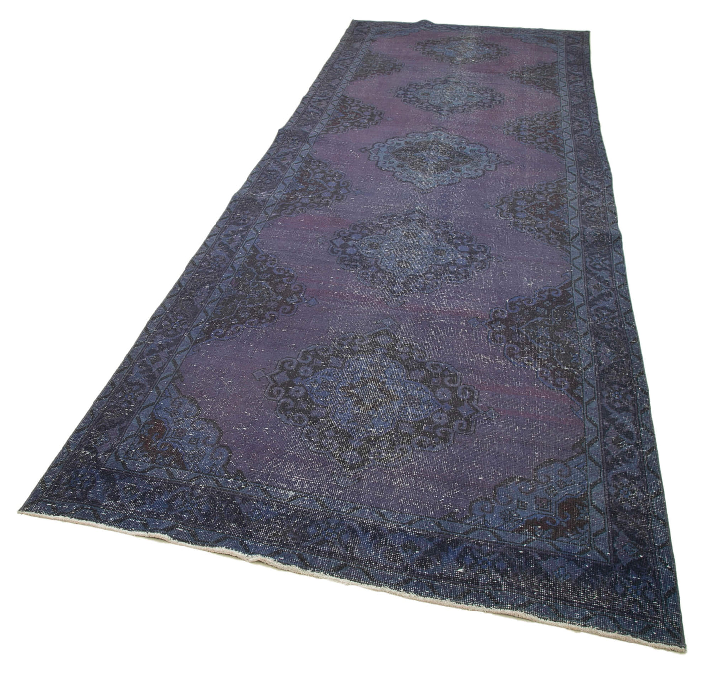 5x14 Purple Turkish Over Dyed Runner Rug - 4220