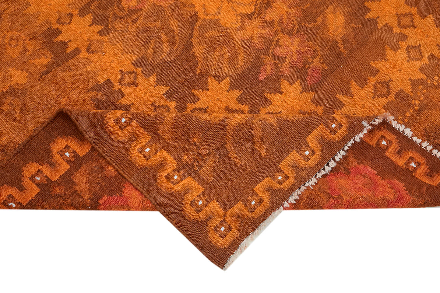 6x8 Orange Vintage Moldovan Kilim Rug - 42691