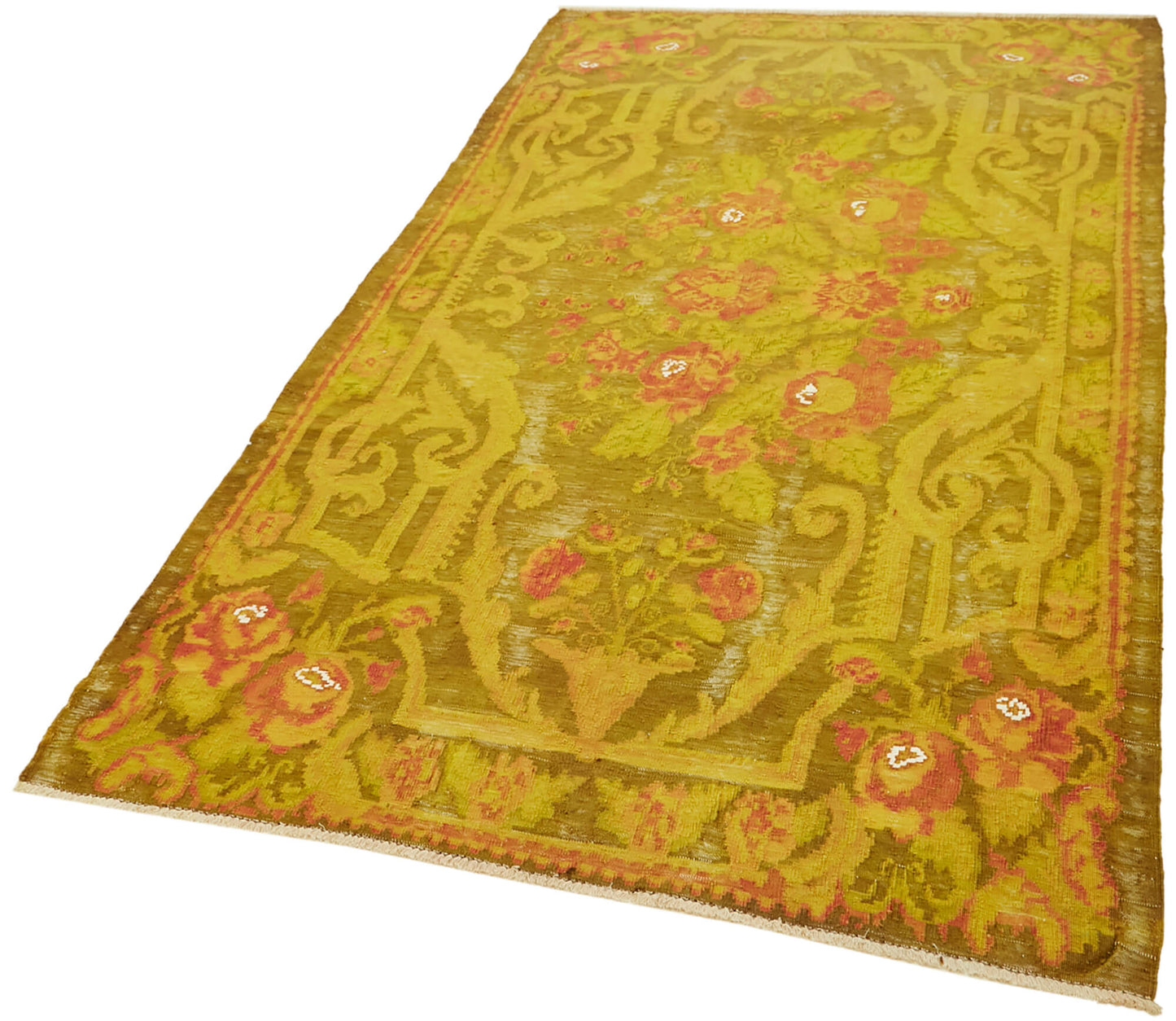 5x9 Yellow Vintage Moldovan Kilim Rug - 42699