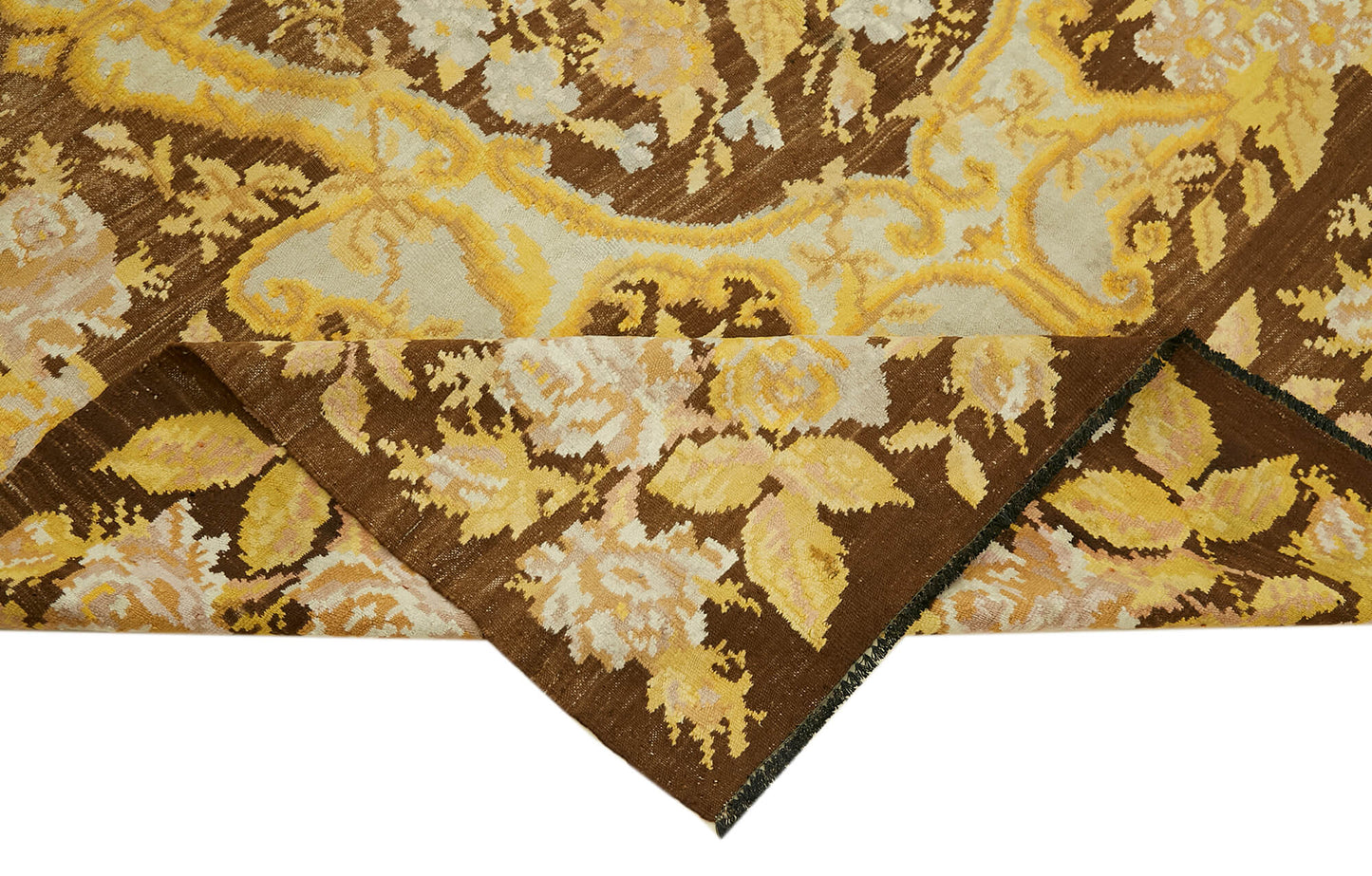 6x9 Brown Vintage Moldovan Kilim Rug - 42713