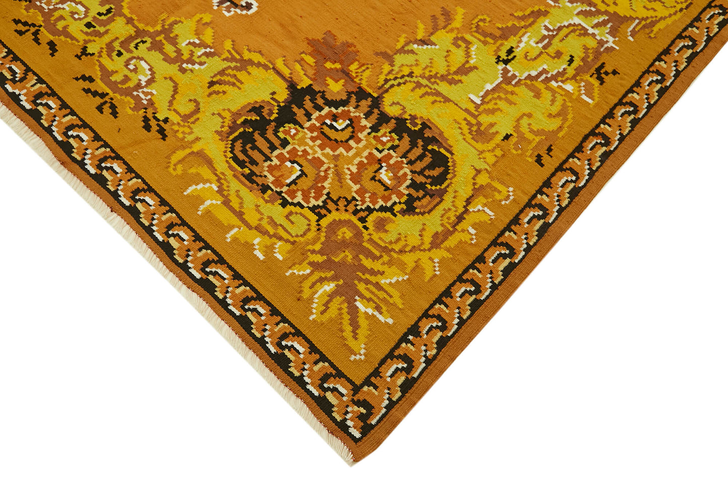 6x9 Yellow Vintage Moldovan Kilim Rug - 42717