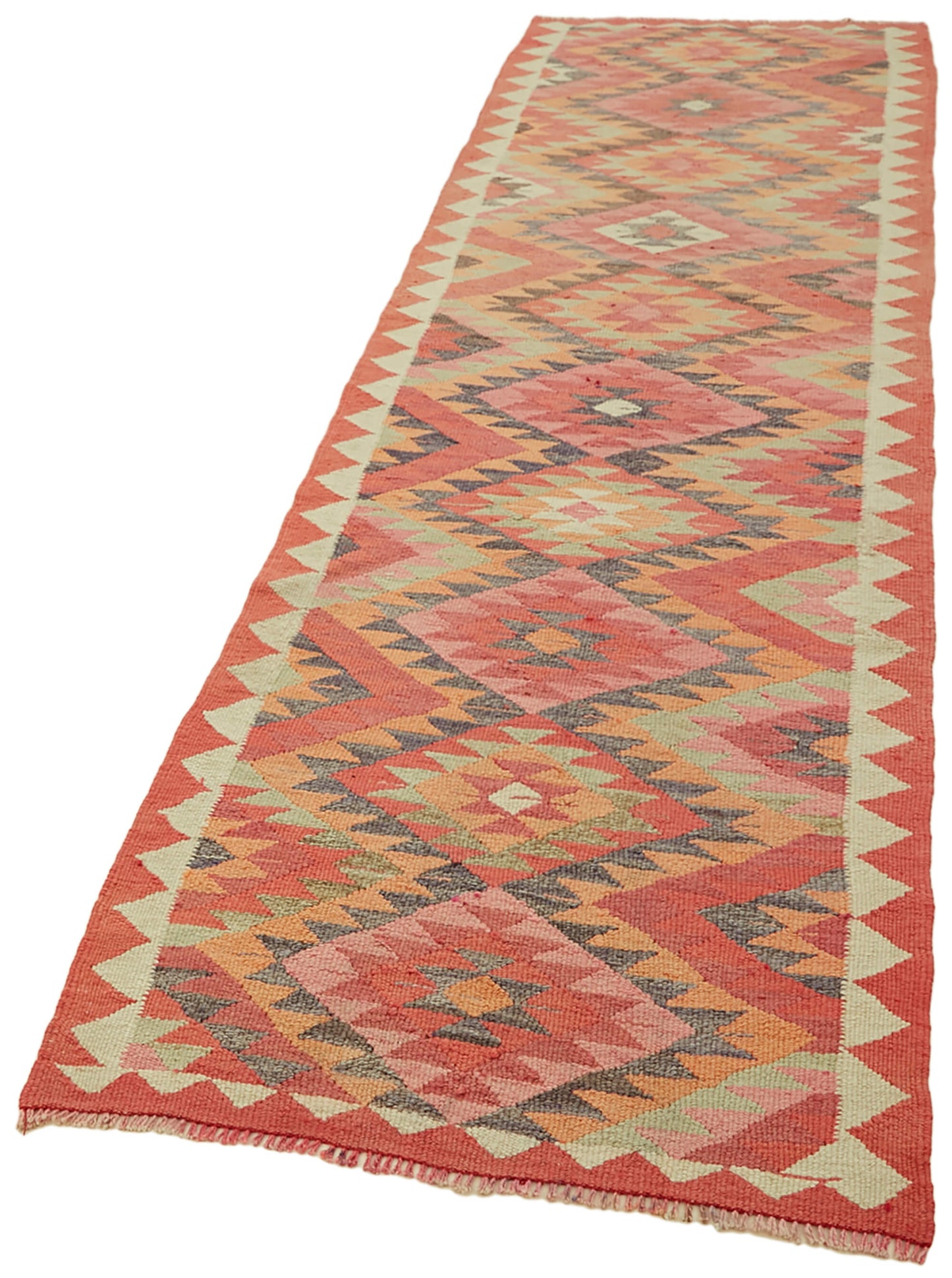 3x10 Multicolor Boho Runner Kilim Rugs - 42801