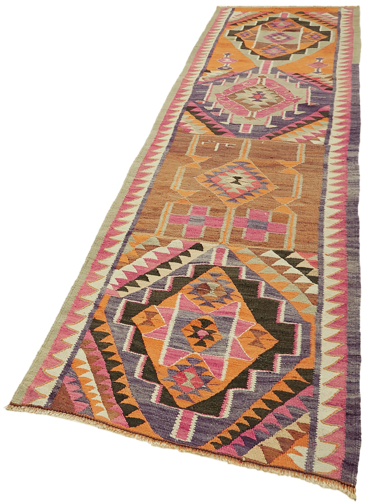 3x12 Multicolor Boho Runner Kilim Rugs - 42804