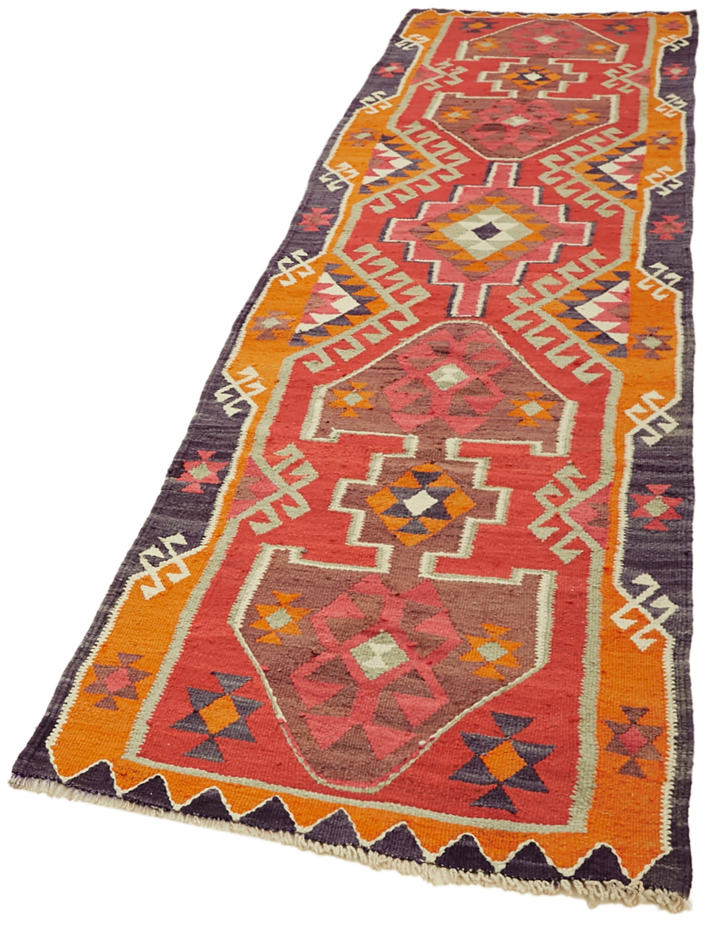 3x12 Multicolor Boho Runner Kilim Rugs - 42808