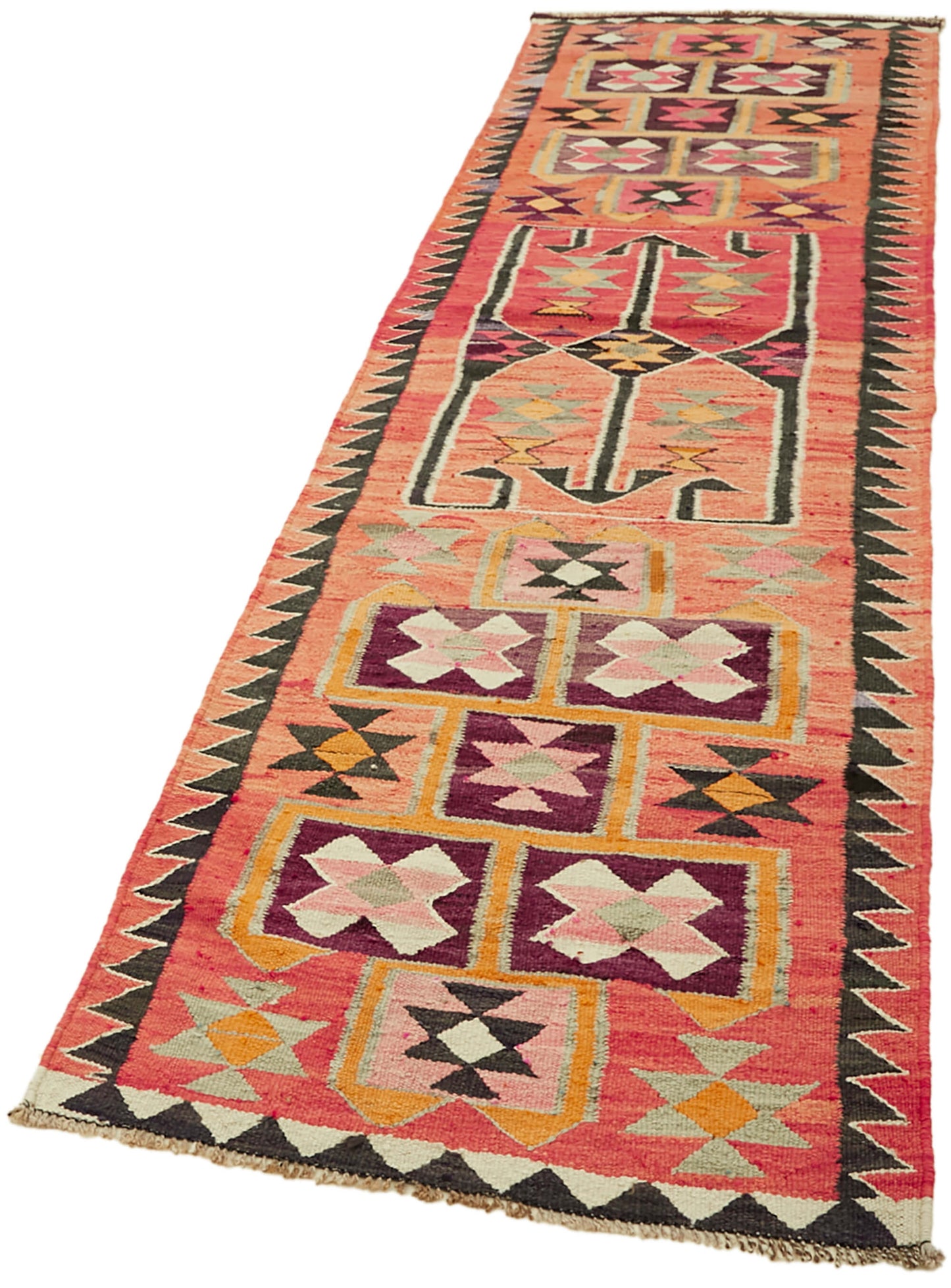 3x11 Multicolor Boho Runner Kilim Rugs - 42810