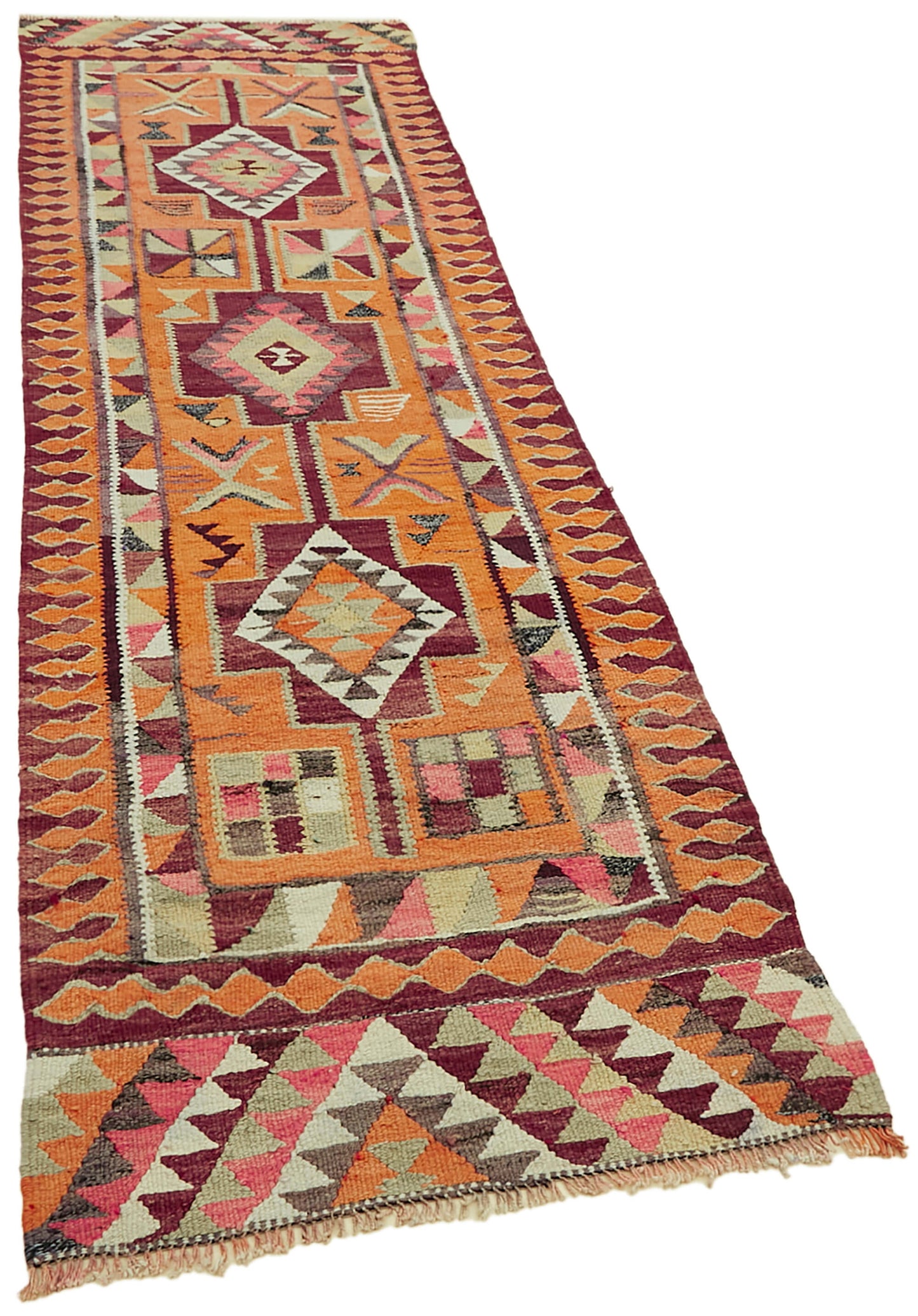 3x10 Multicolor Boho Runner Kilim Rugs - 42814