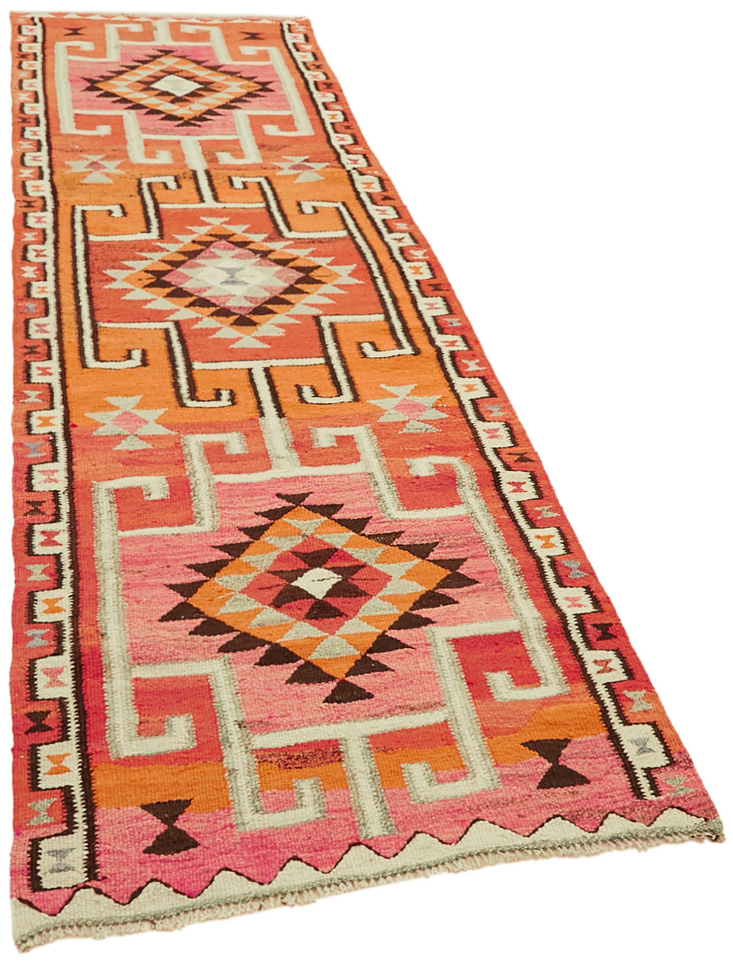 3x11 Multicolor Boho Runner Kilim Rugs - 42815