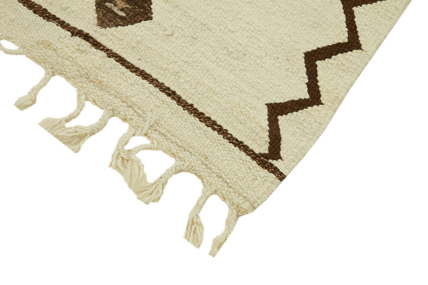 3x9 White Boho Runner Kilim Rugs - 42818