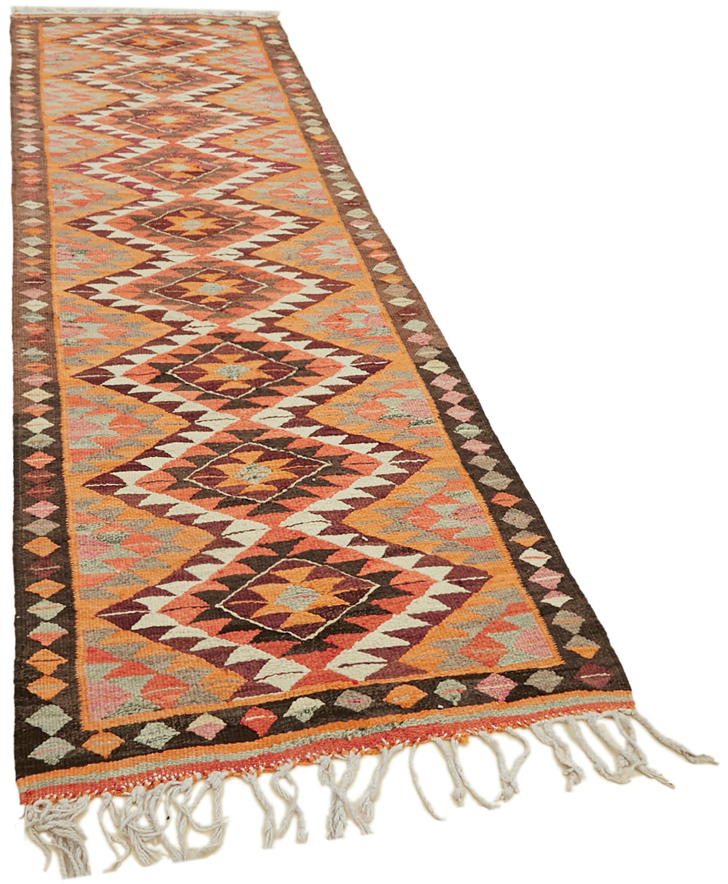 3x10 Multicolor Boho Runner Kilim Rugs - 42827