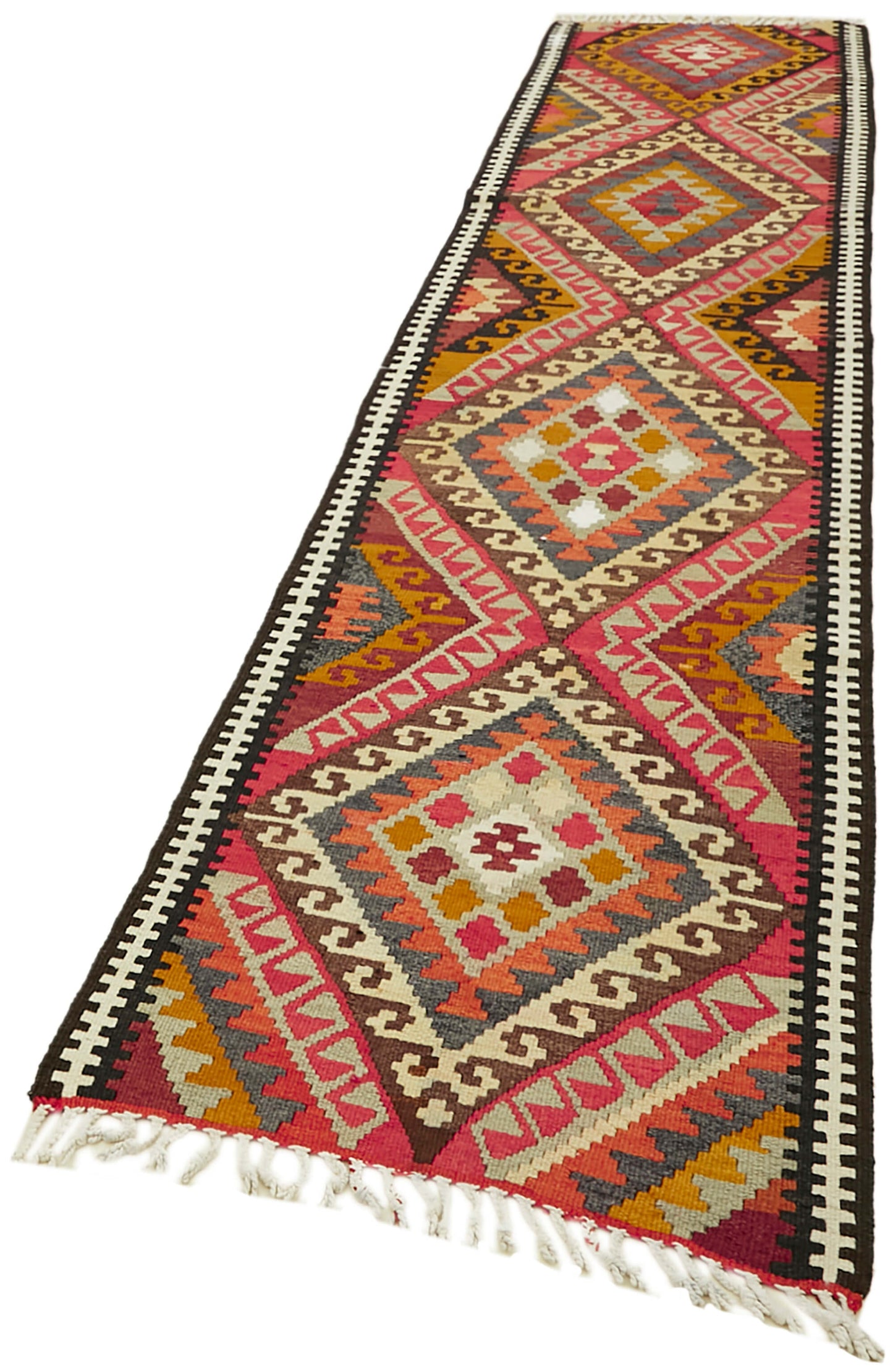 3x12 Multicolor Boho Runner Kilim Rugs - 42832