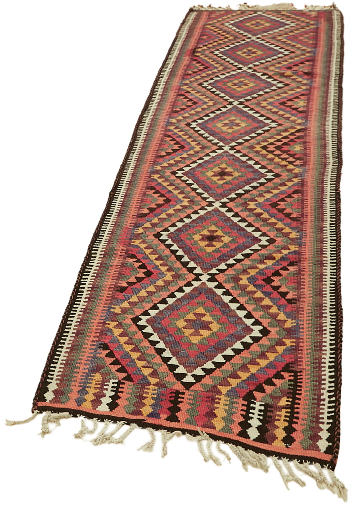 3x10 Multicolor Boho Runner Kilim Rugs - 42833