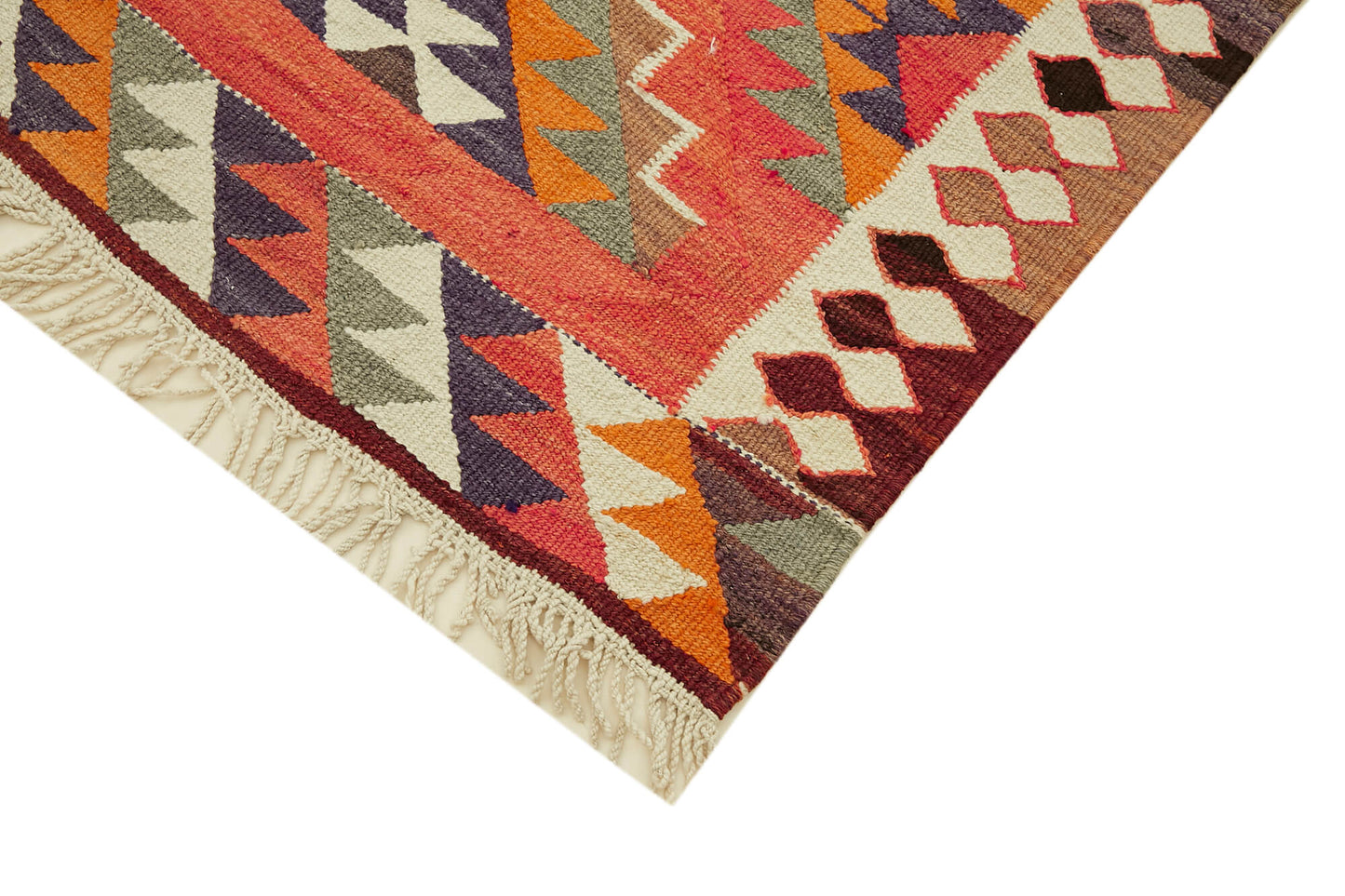 3x11 Multicolor Boho Runner Kilim Rugs - 42834