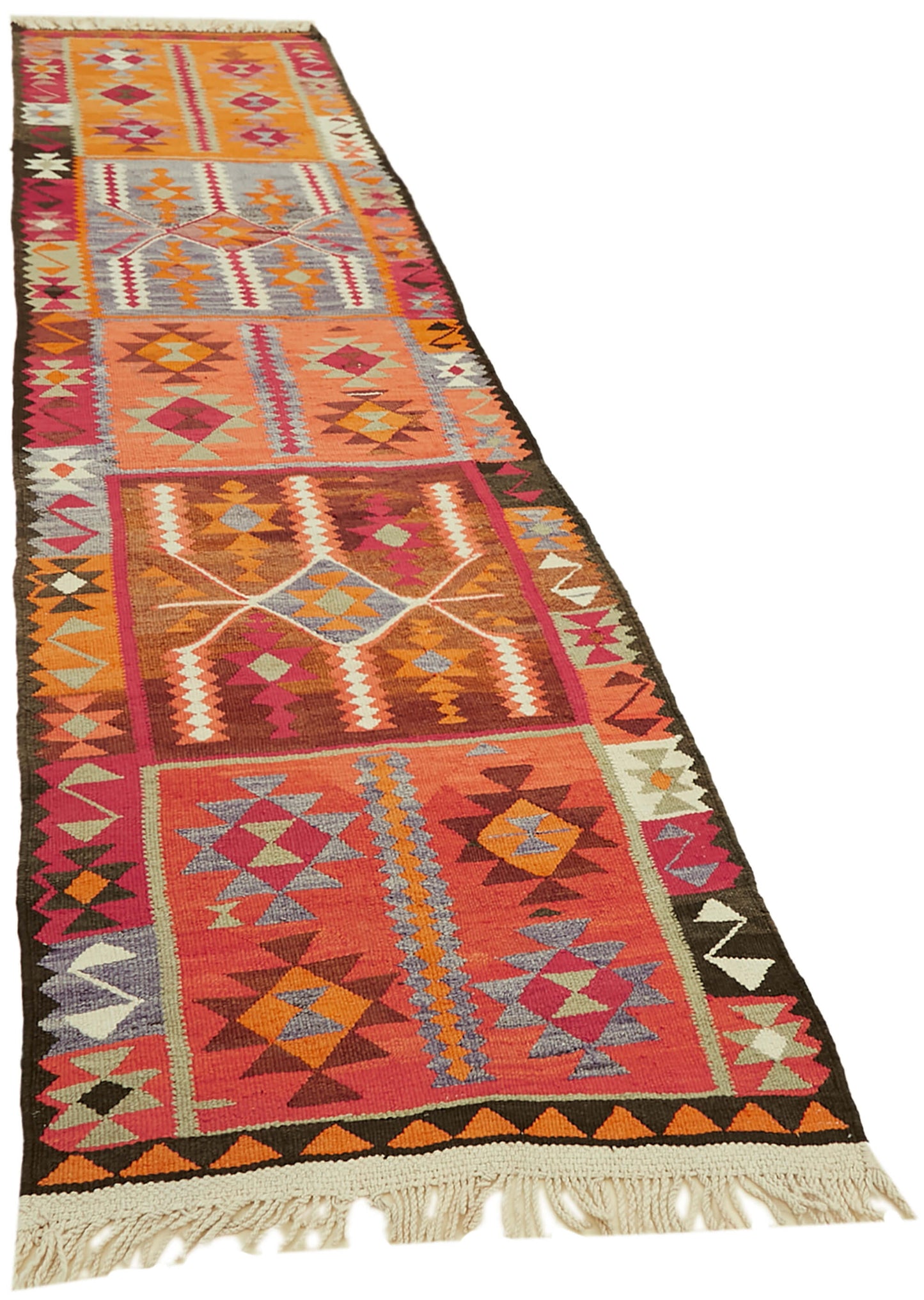 3x12 Multicolor Boho Runner Kilim Rugs - 42835