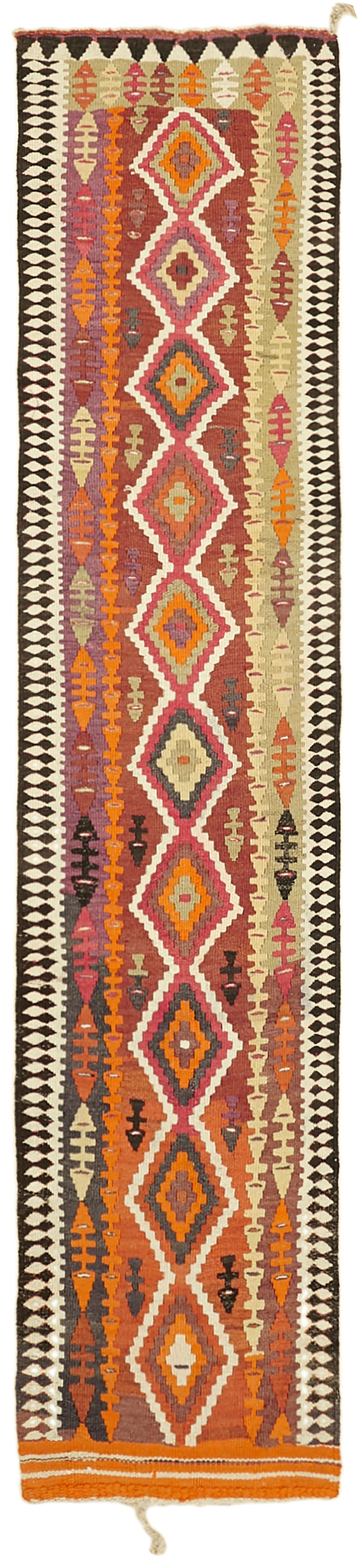 3x12 Multicolor Boho Runner Kilim Rugs - 42836