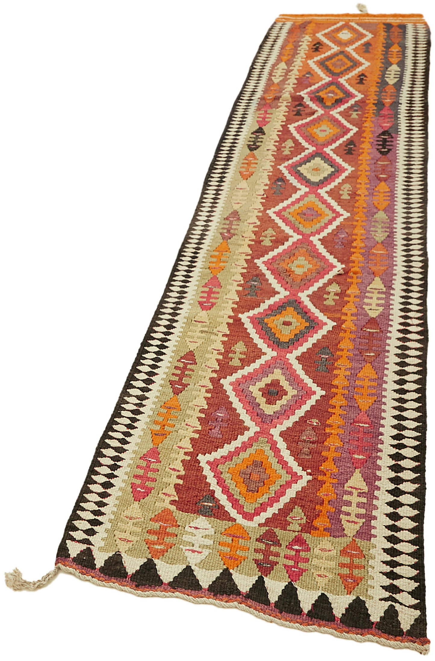 3x12 Multicolor Boho Runner Kilim Rugs - 42836