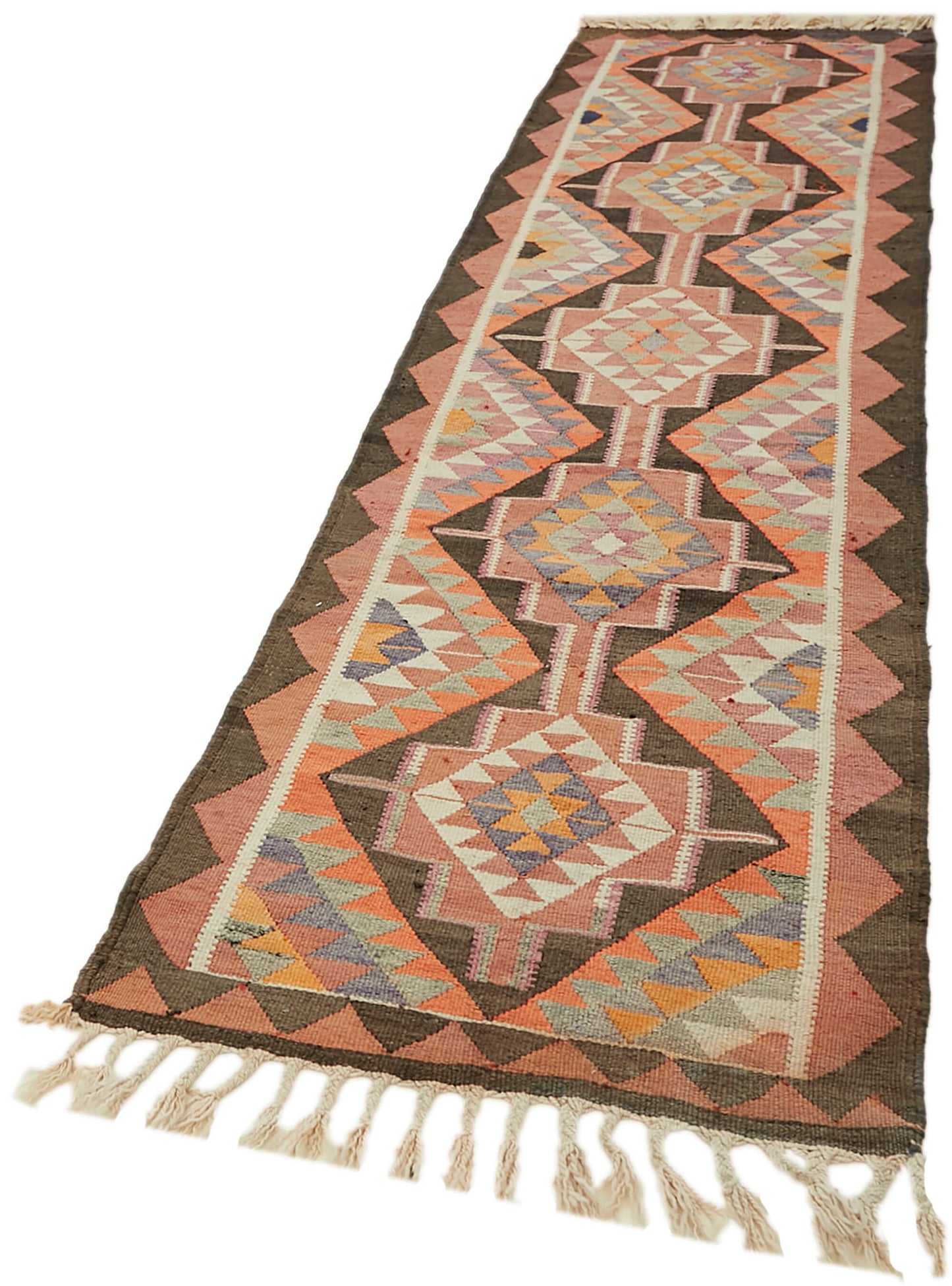 3x11 Multicolor Boho Runner Kilim Rugs - 42842