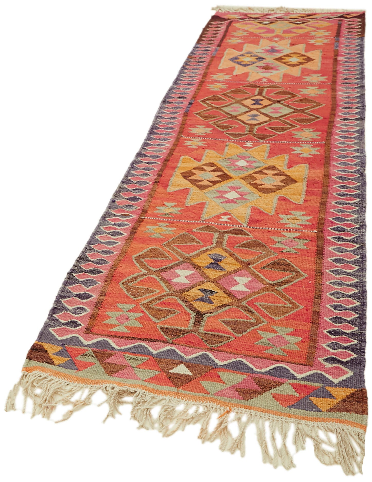 3x10 Multicolor Boho Runner Kilim Rugs - 42844