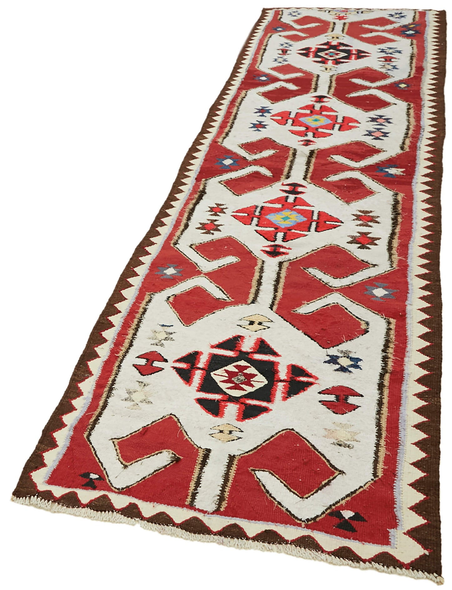 3x11 Multicolor Boho Runner Kilim Rugs - 42845