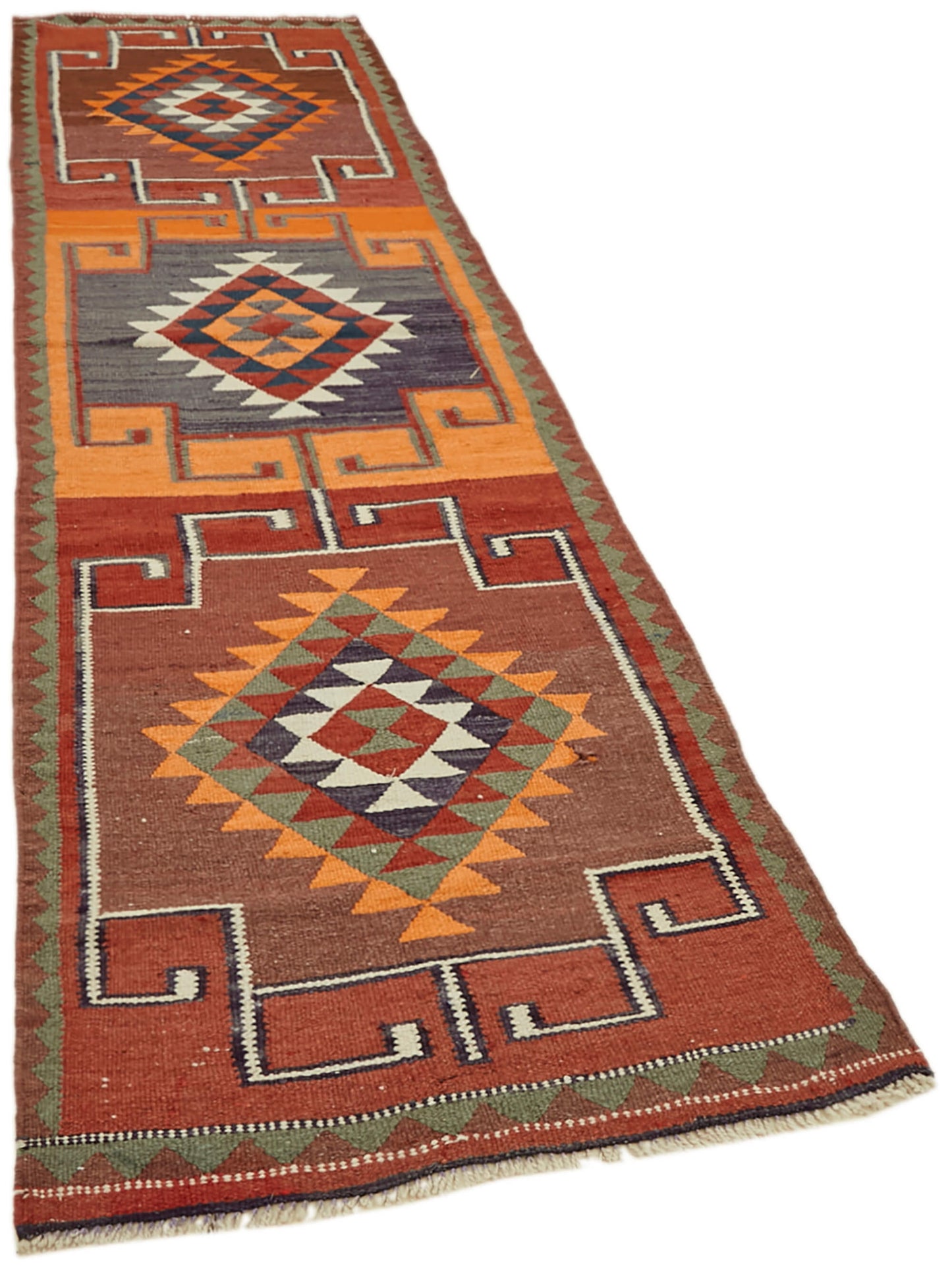 3x10 Multicolor Boho Runner Kilim Rugs - 42991