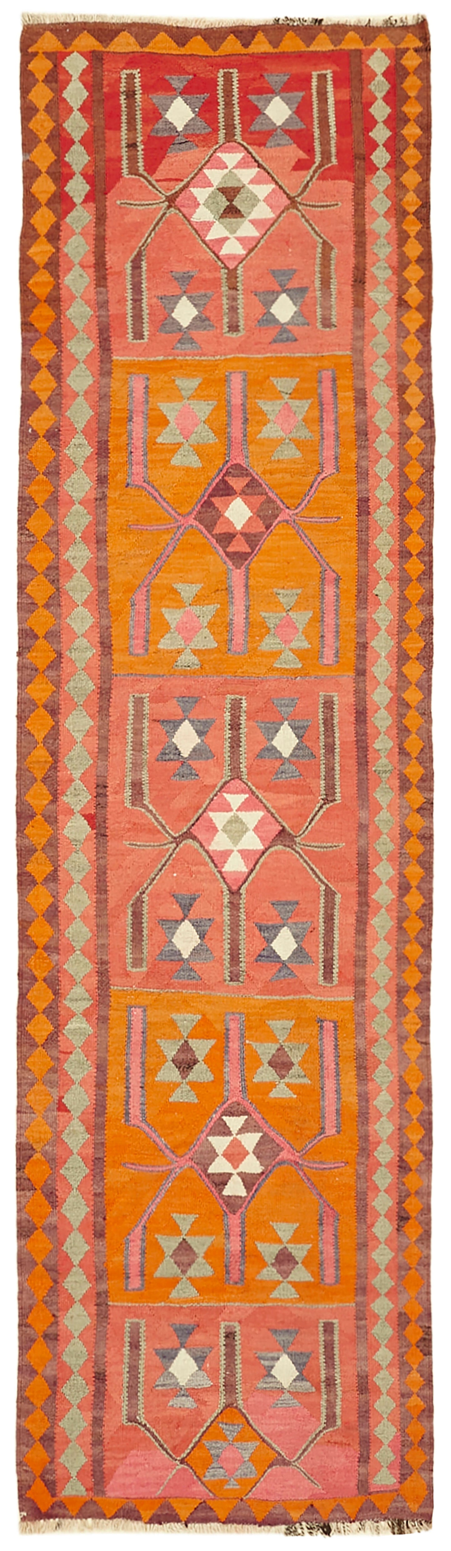 3x12 Multicolor Boho Runner Kilim Rugs - 42996