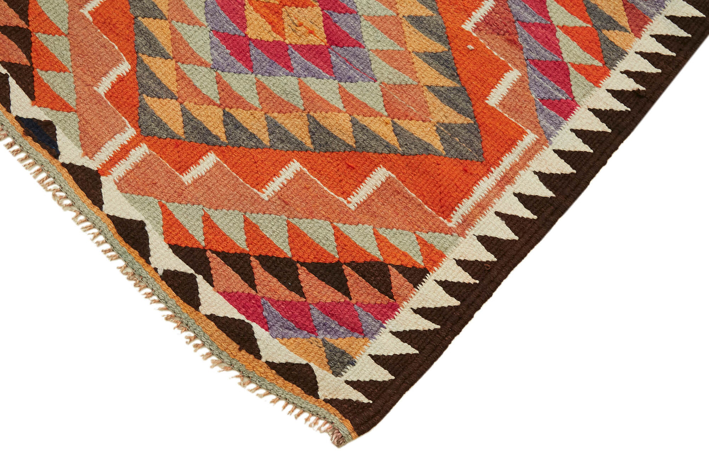 3x11 Multicolor Boho Runner Kilim Rugs - 43004