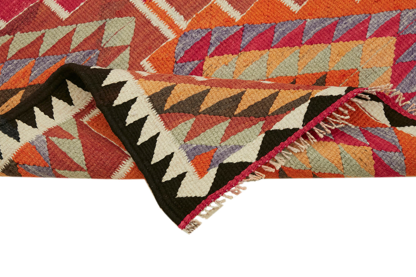 3x11 Multicolor Boho Runner Kilim Rugs - 43004