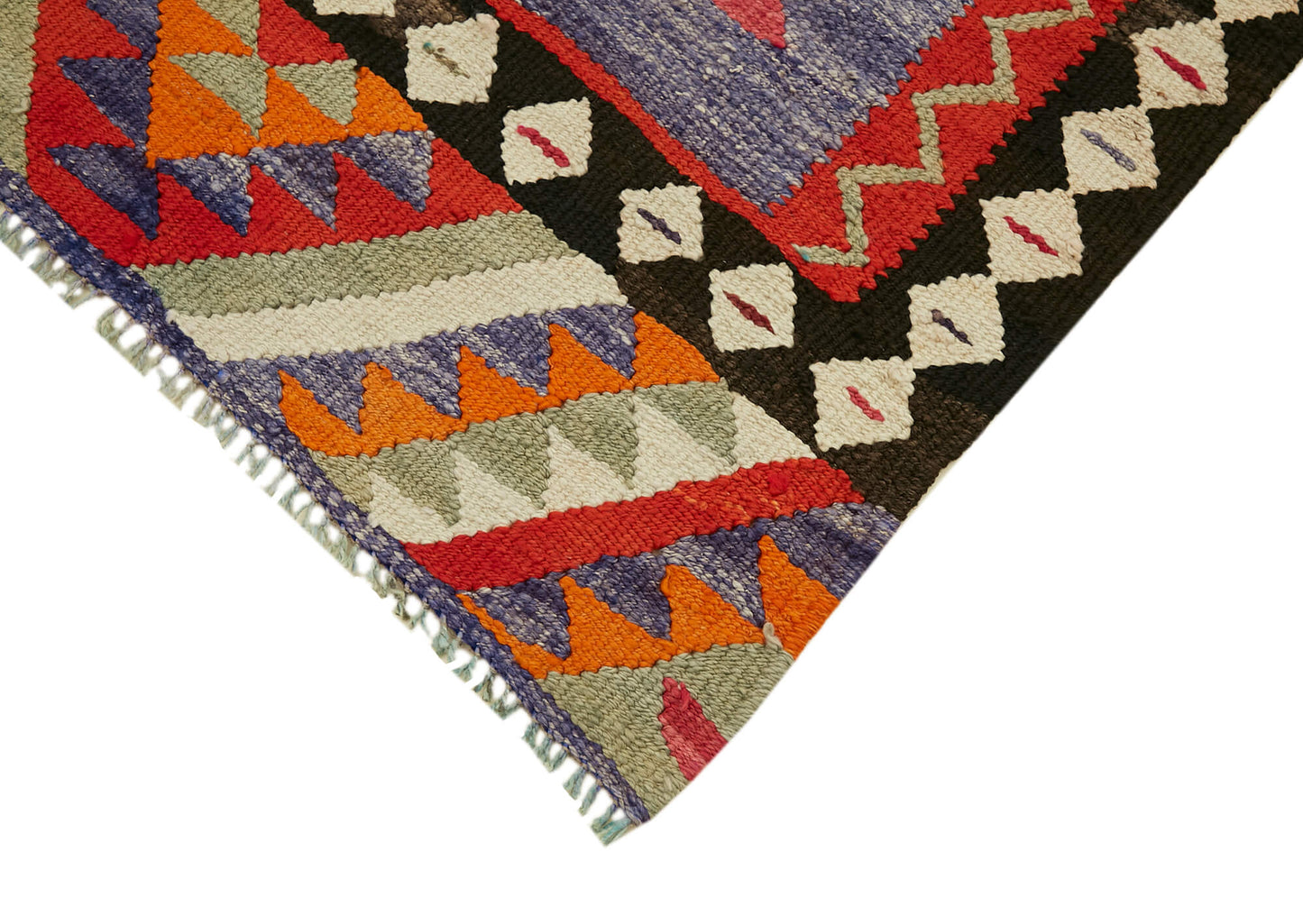 3x11 Multicolor Boho Runner Kilim Rugs - 43006