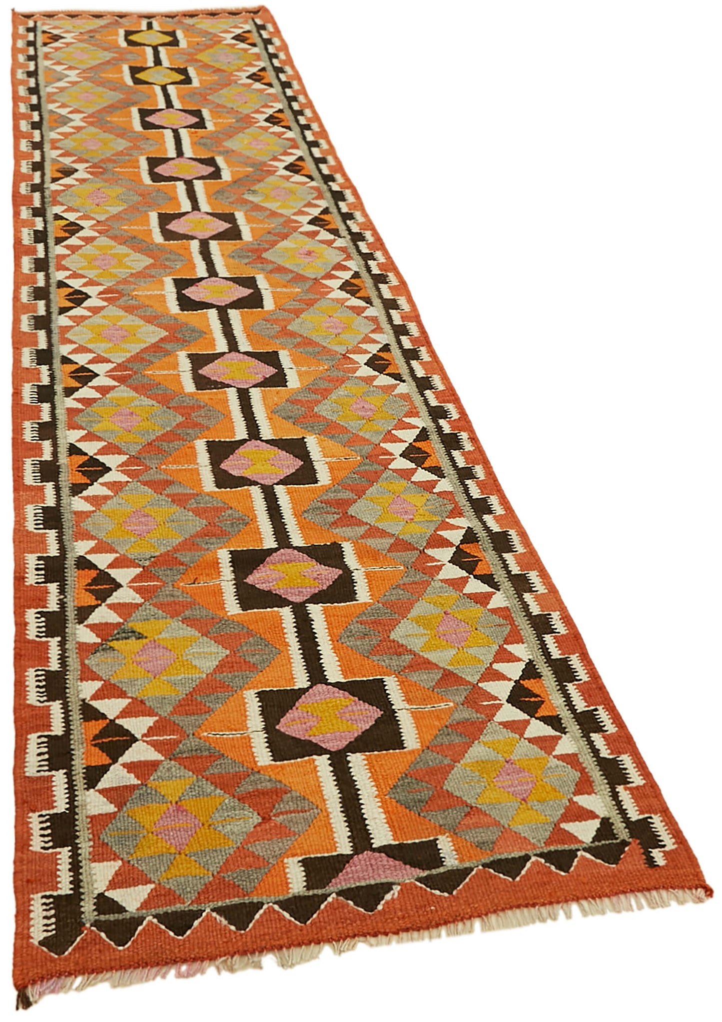 3x12 Multicolor Boho Runner Kilim Rugs - 43010