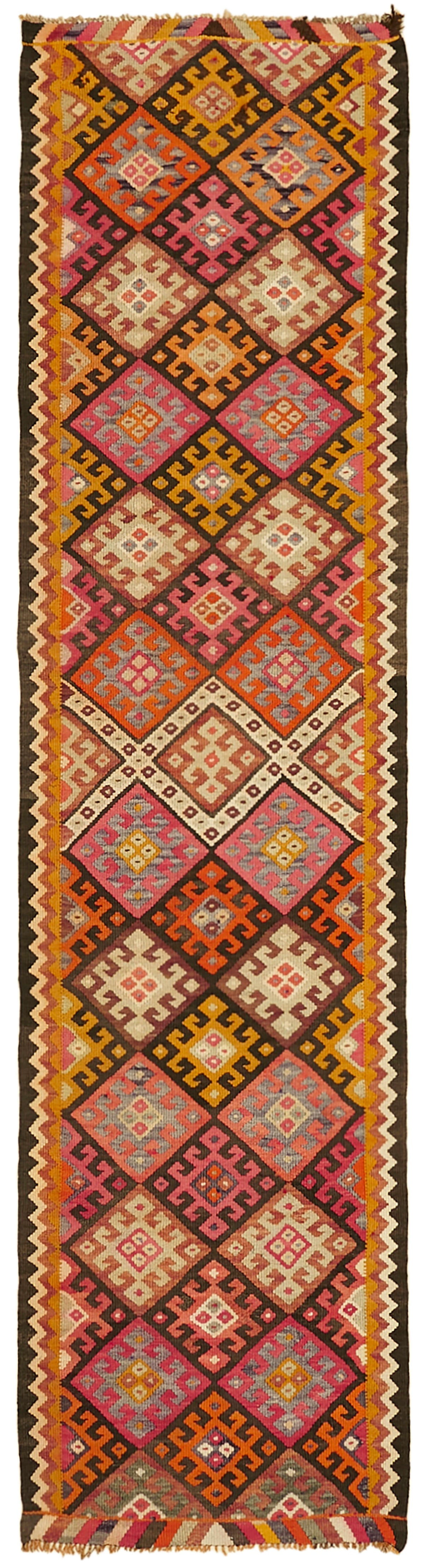 3x12 Multicolor Boho Runner Kilim Rugs - 43012