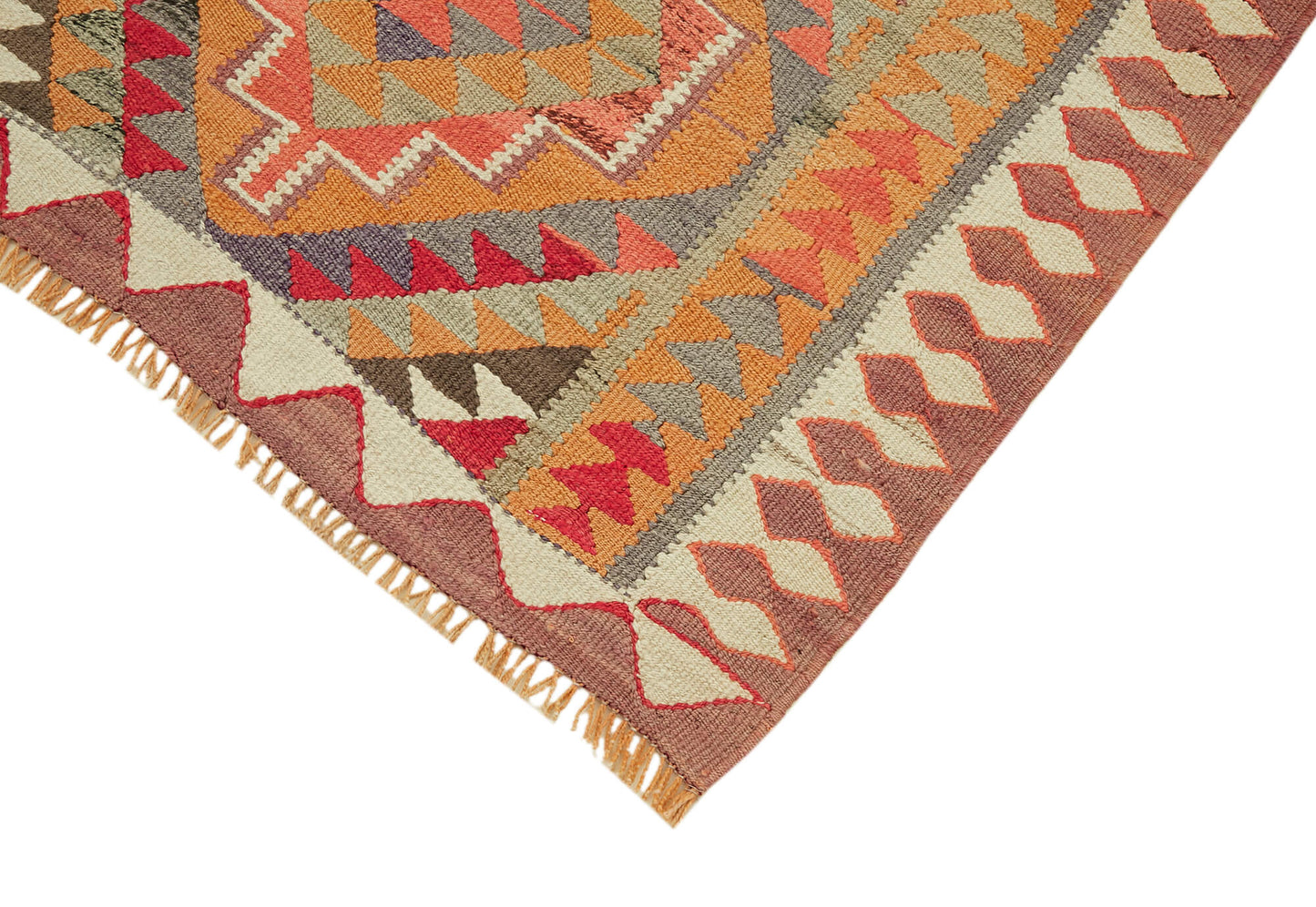 3x11 Multicolor Boho Runner Kilim Rugs - 43019