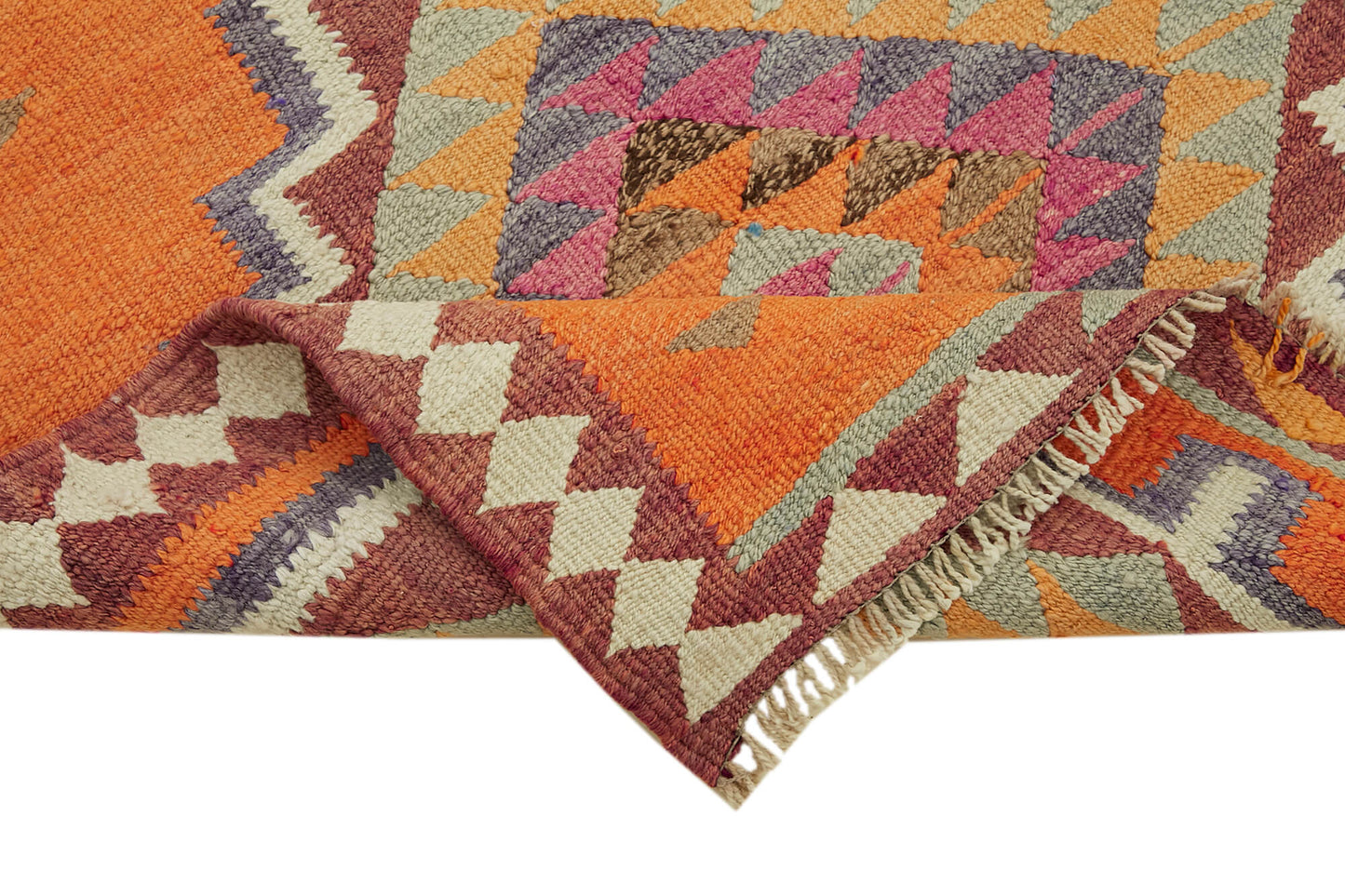 3x13 Multicolor Boho Runner Kilim Rugs - 43022