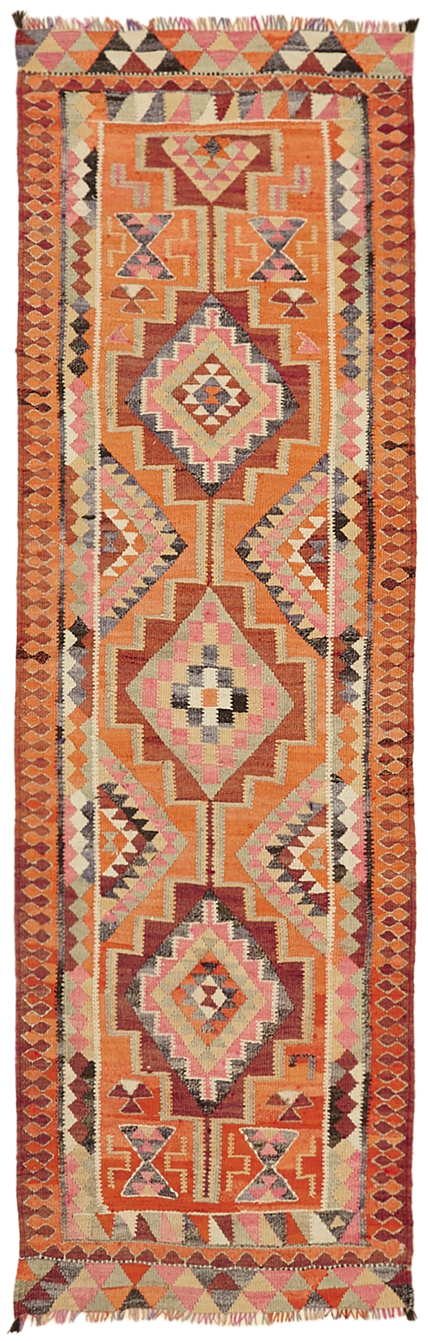 3x9 Multicolor Boho Runner Kilim Rugs - 43026