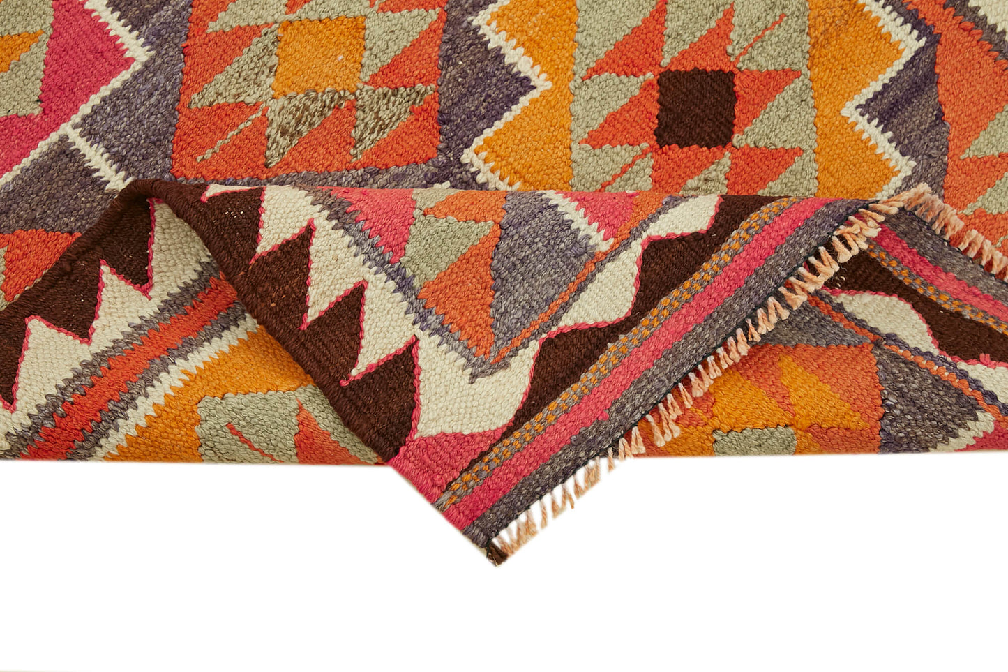 3x11 Multicolor Boho Runner Kilim Rugs - 43037