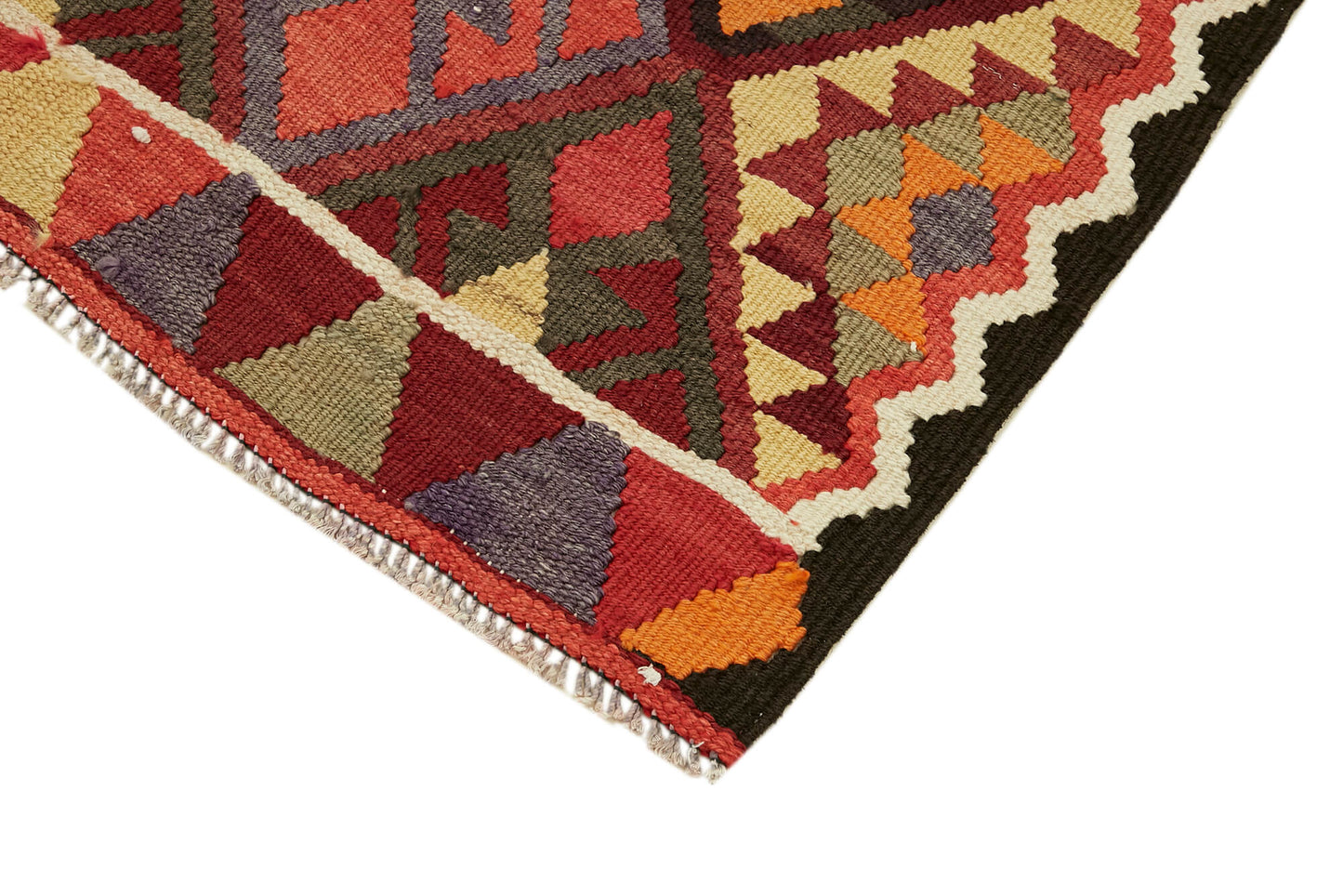 3x13 Multicolor Boho Runner Kilim Rugs - 43039