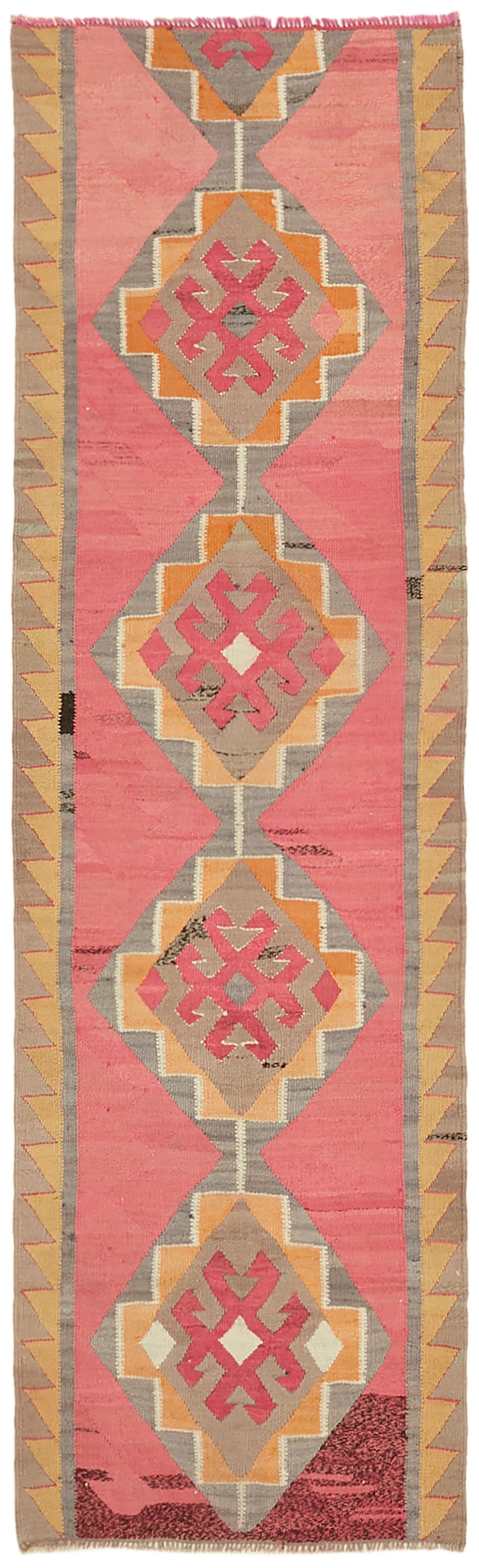 3x11 Multicolor Boho Runner Kilim Rugs - 43041