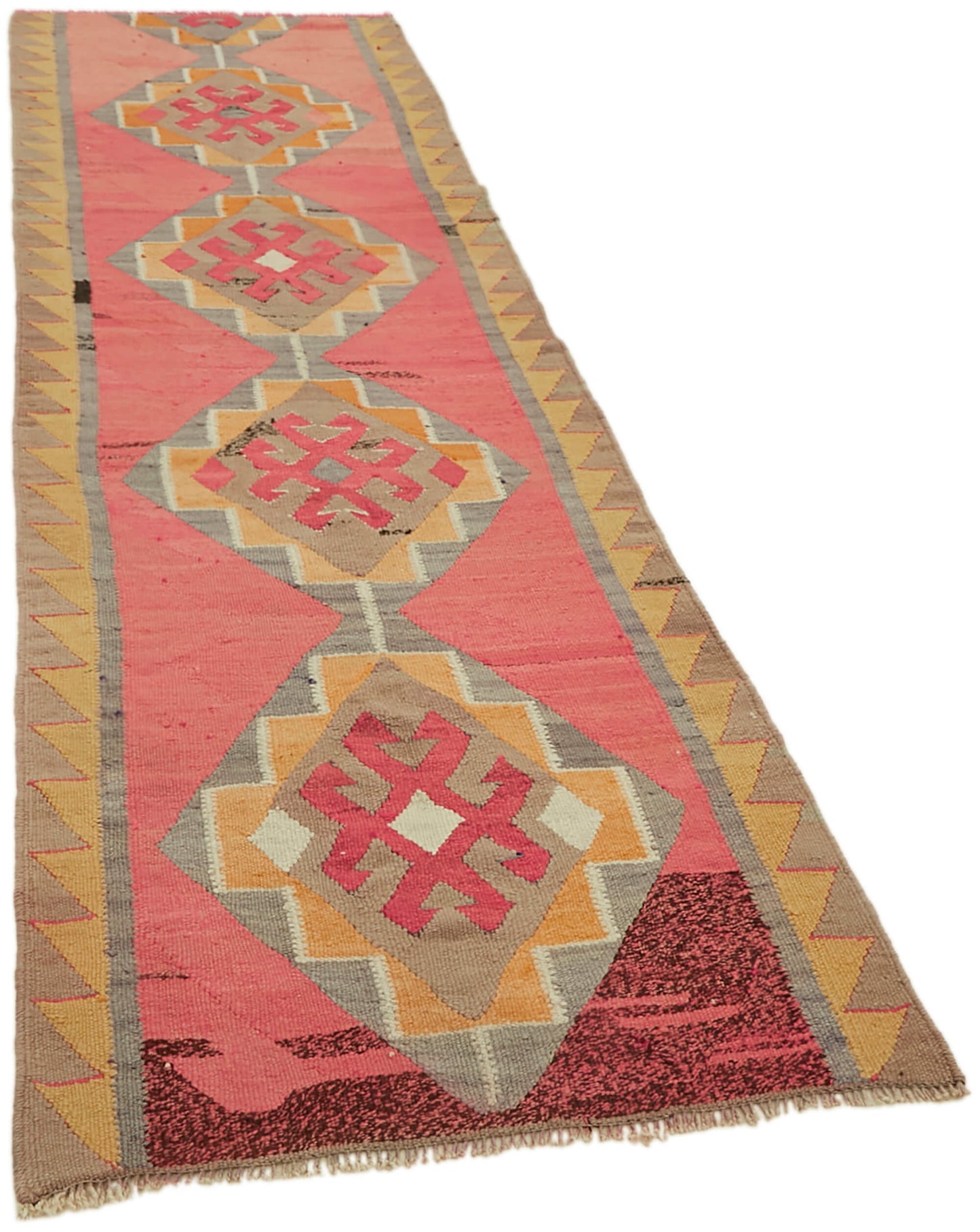 3x11 Multicolor Boho Runner Kilim Rugs - 43041