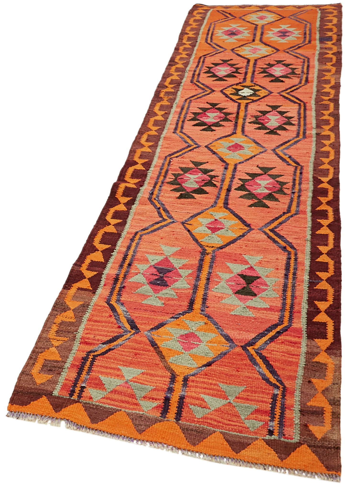 3x11 Multicolor Boho Runner Kilim Rugs - 43051
