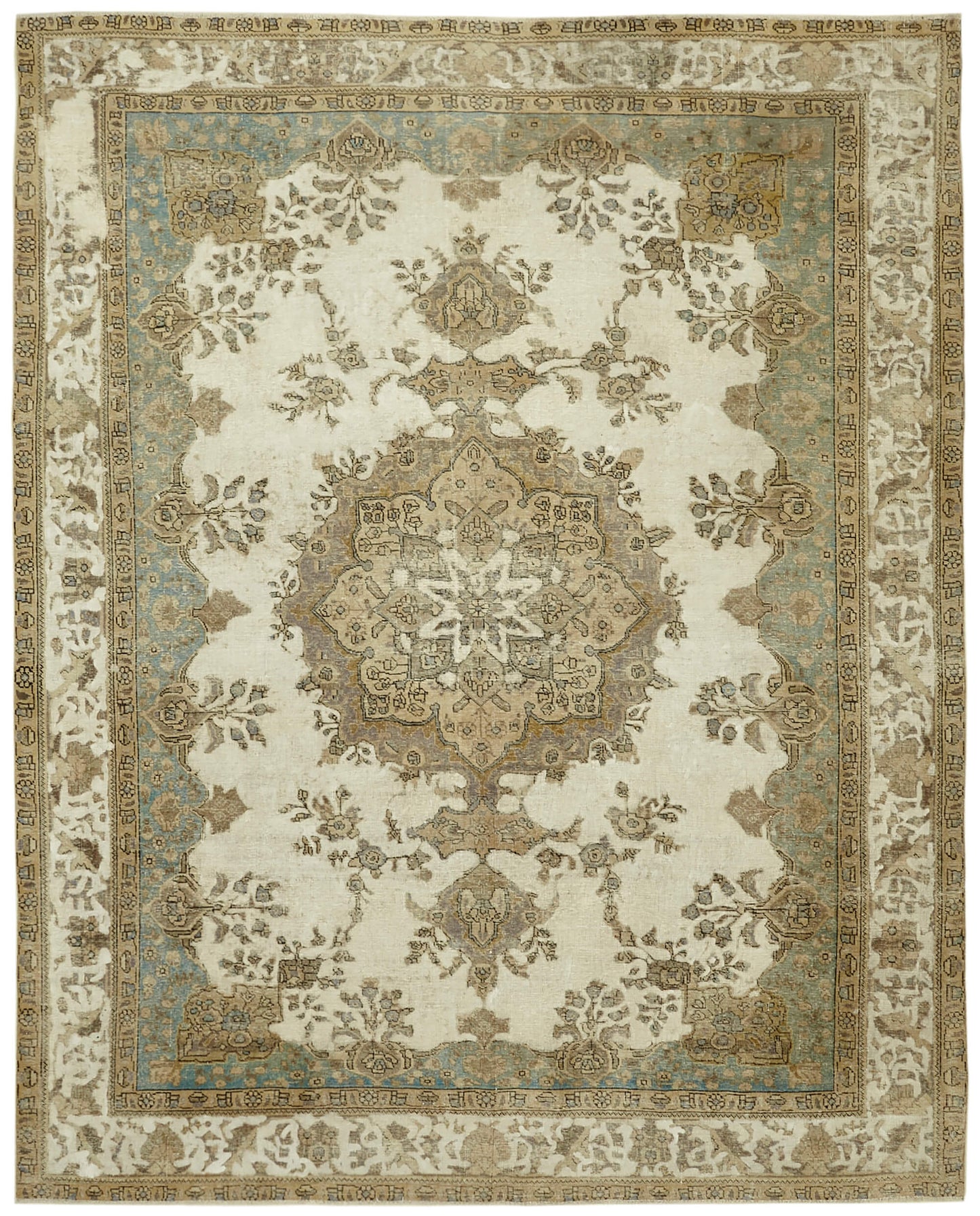 10x12 Beige Vintage Large Area Rug - 43137