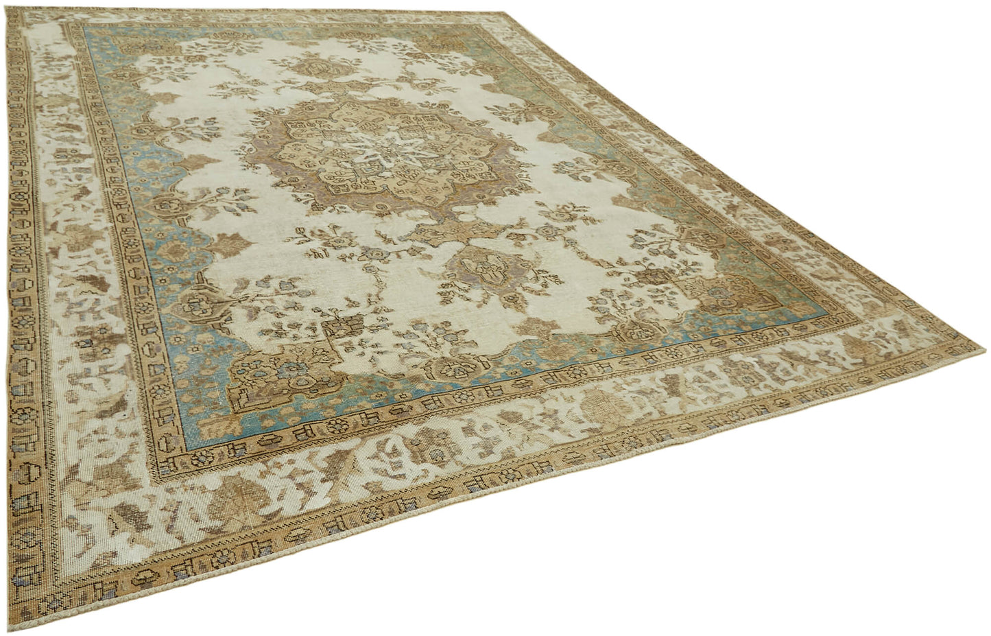 10x12 Beige Vintage Large Area Rug - 43137