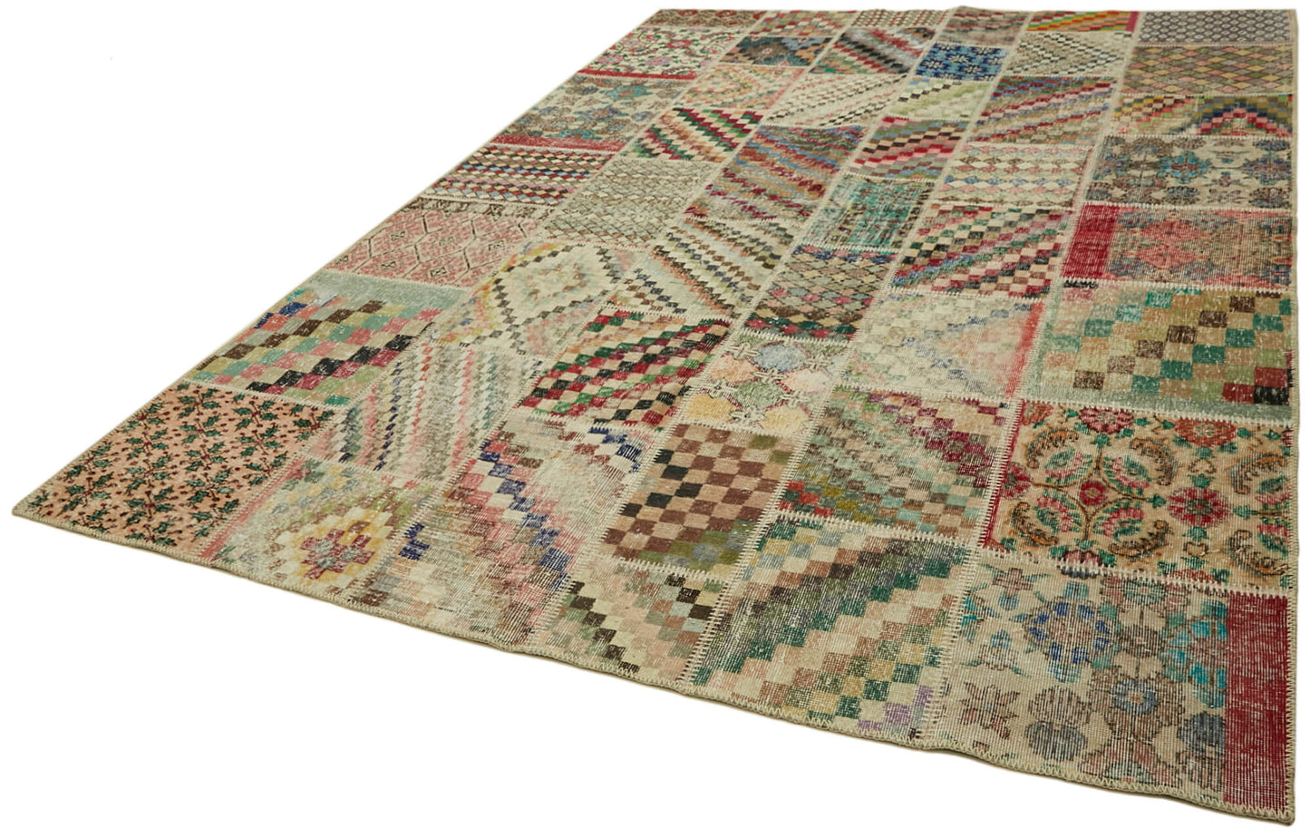8x11 Beige Patchwork Rug- 43205