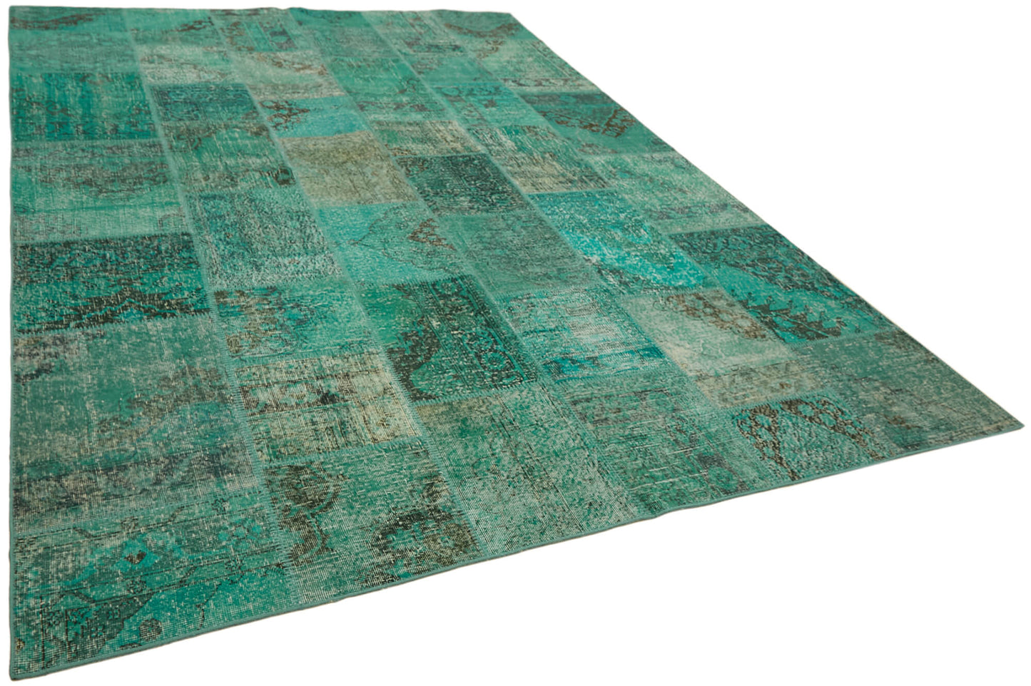 8x11 Turquoise Patchwork Rug- 43217