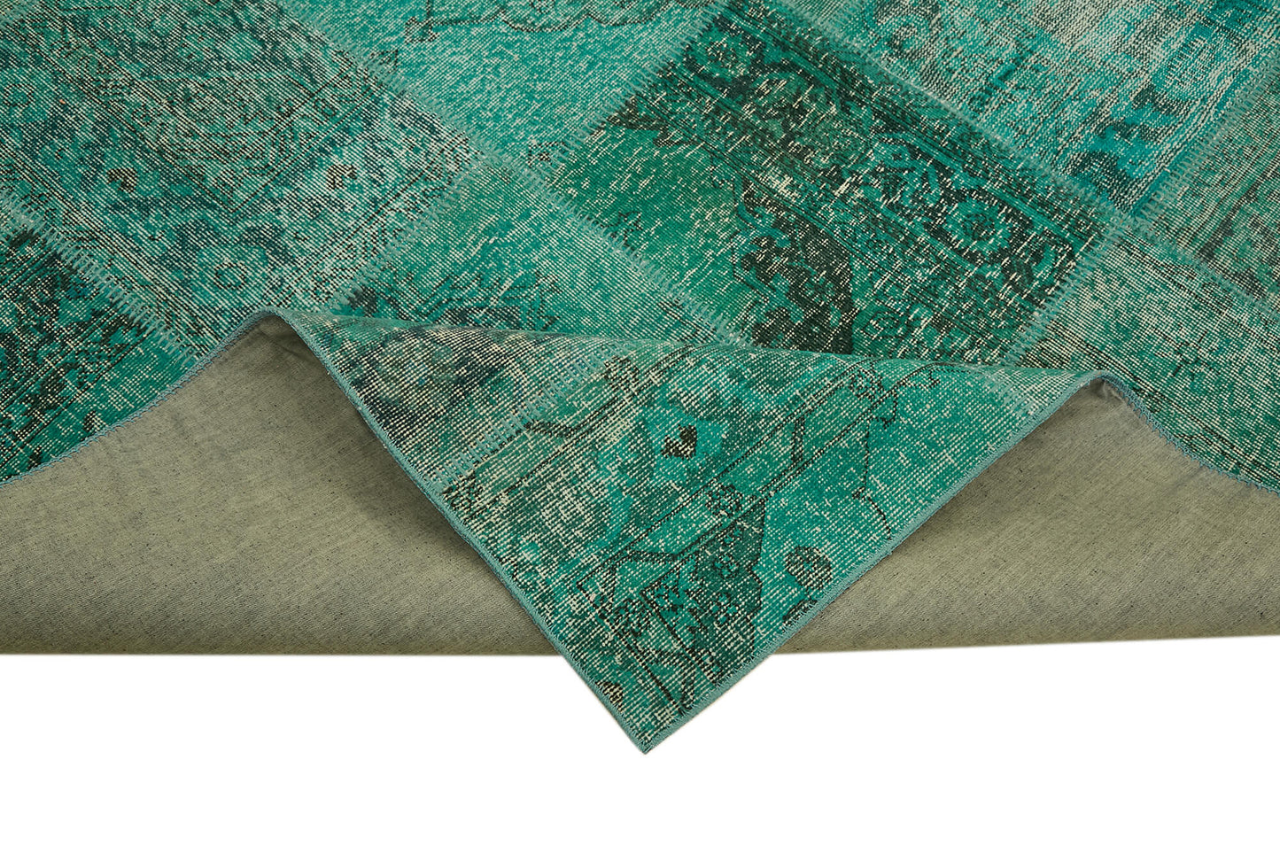8x11 Turquoise Patchwork Rug- 43217