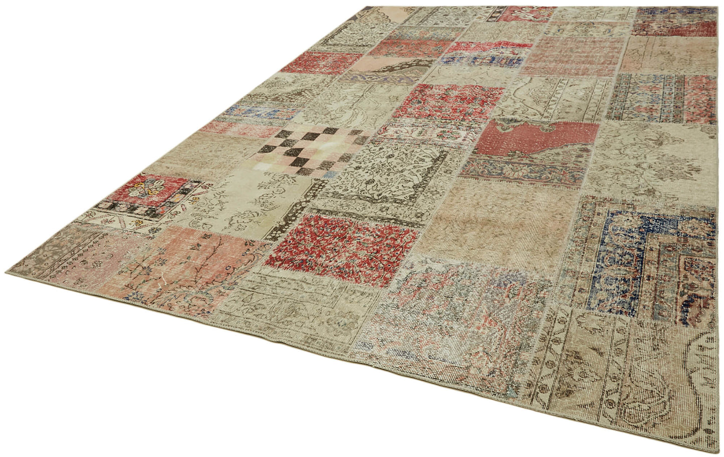 8x11 Beige Patchwork Rug- 43219
