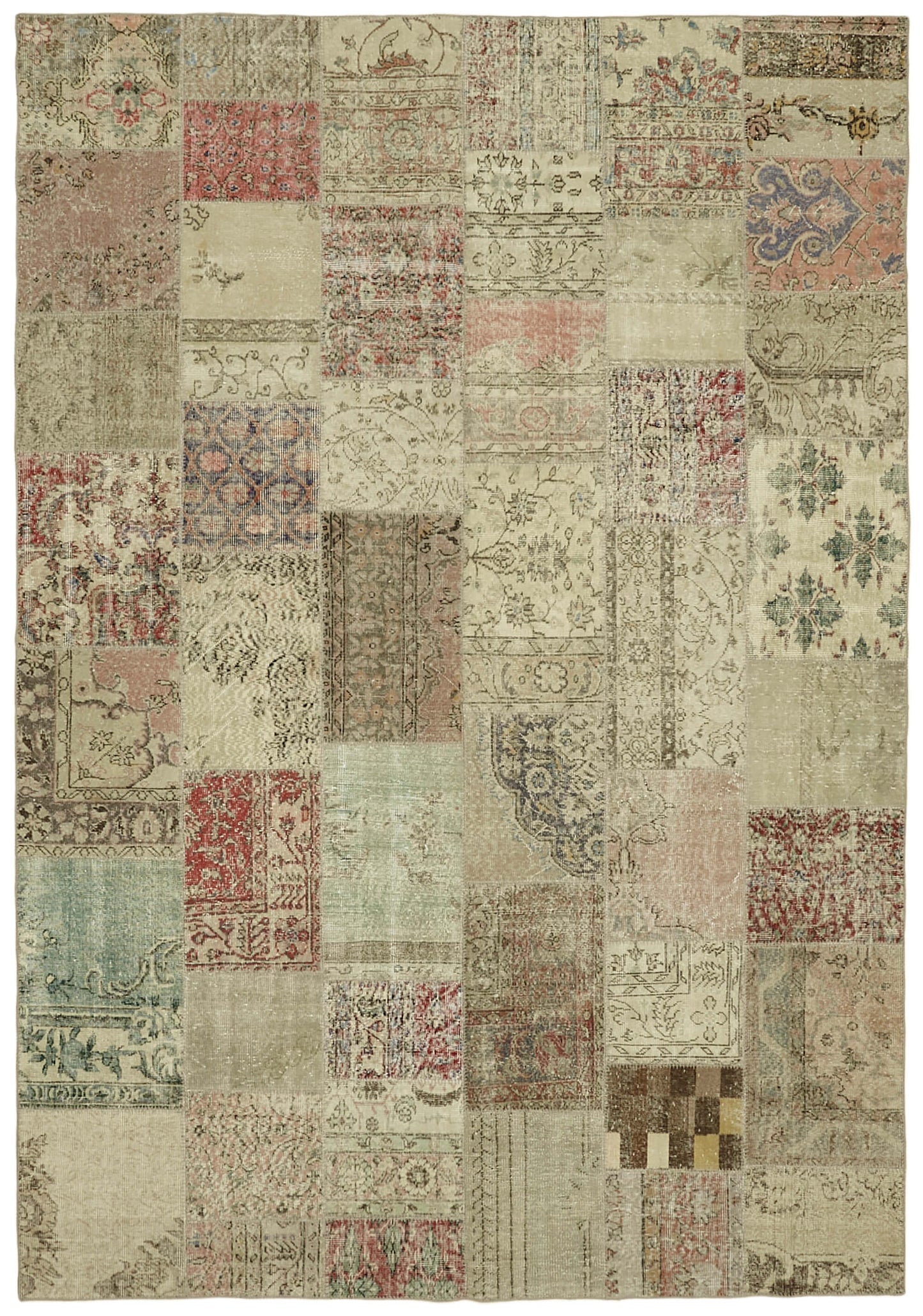 8x11 Beige Patchwork Rug- 43232