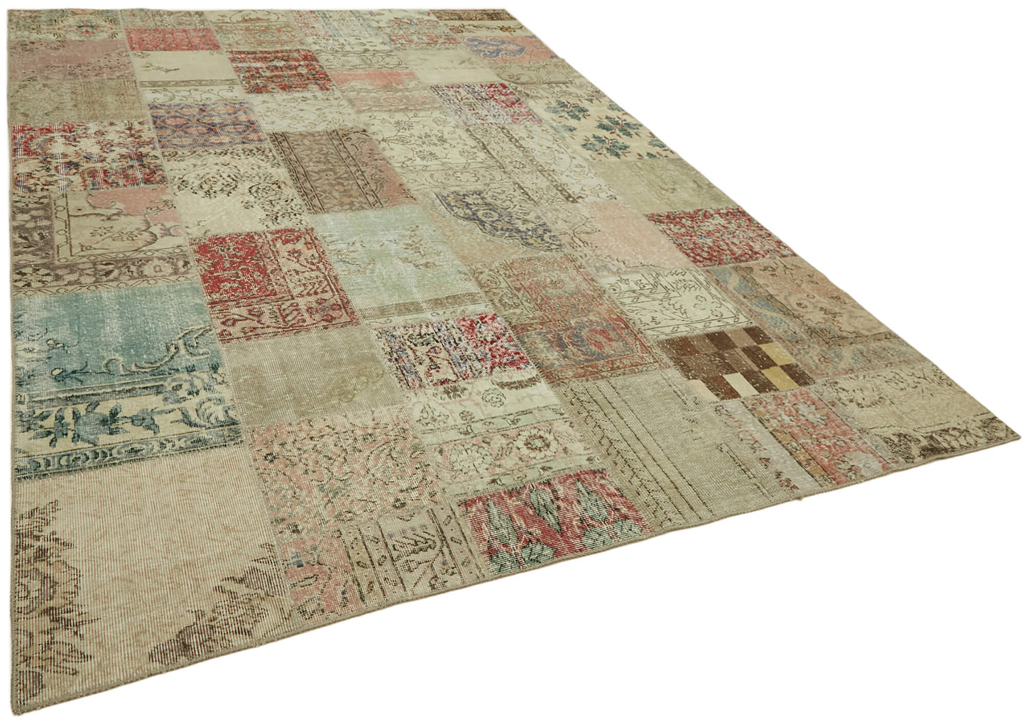 8x11 Beige Patchwork Rug- 43232