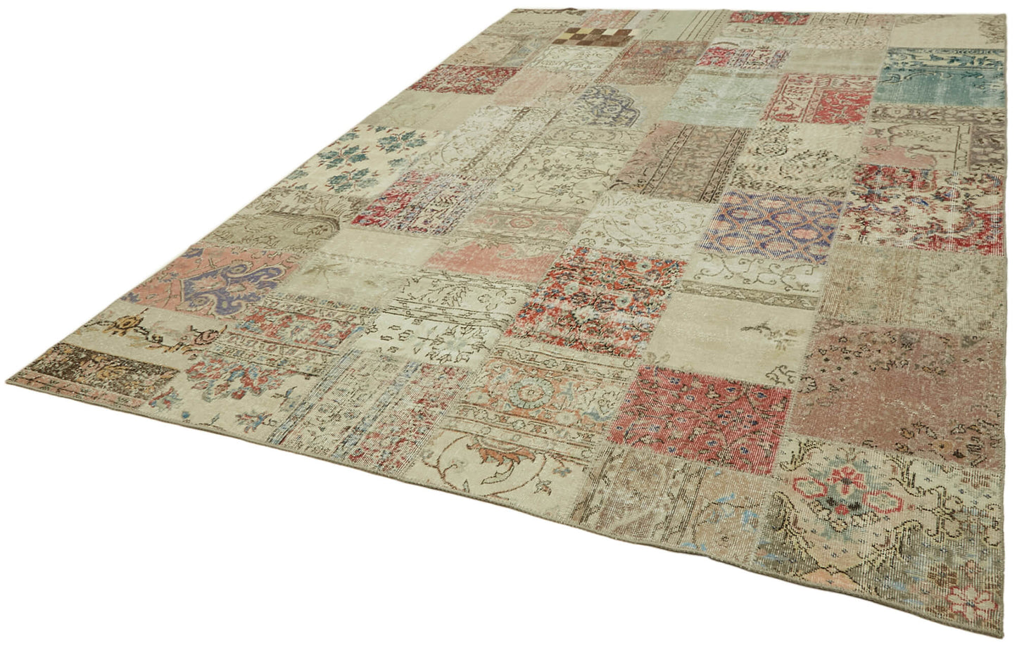 8x11 Beige Patchwork Rug- 43232