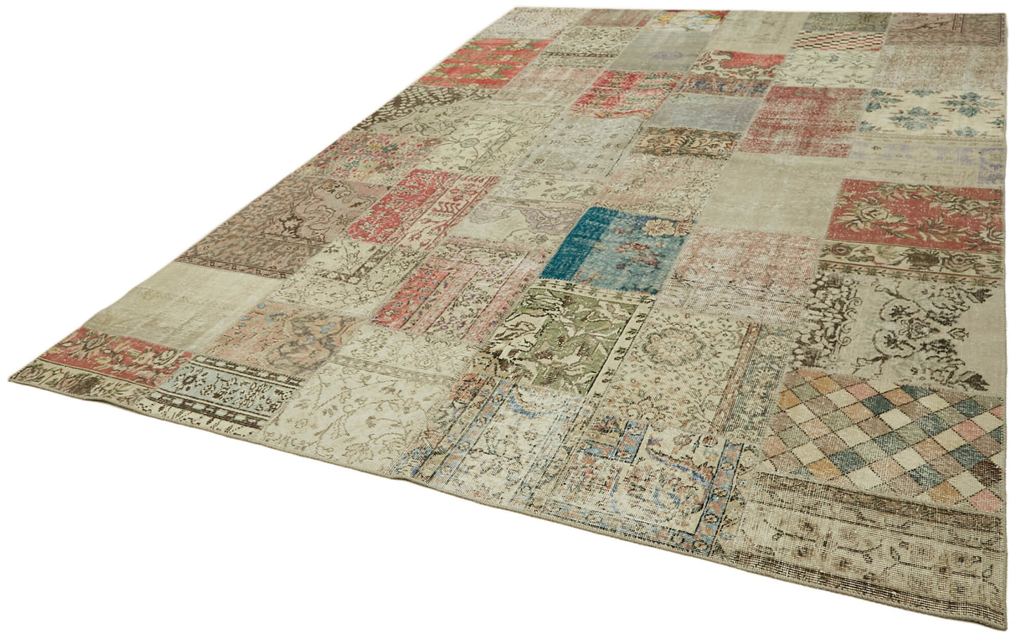 8x11 Beige Patchwork Rug- 43236